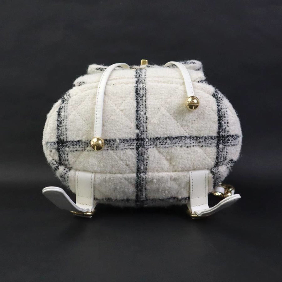 Chanel Black White Tweed Backpack (Pre-Owned)