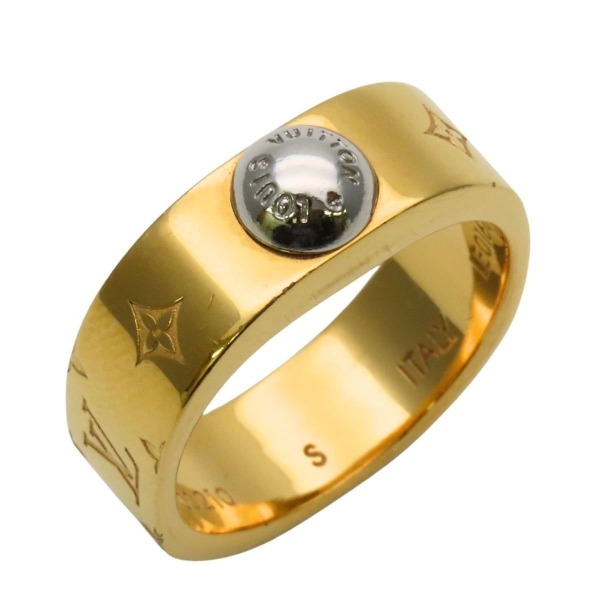 Louis Vuitton Gold Silver Gold Plating Metal Band Ring (Pre-Owned)