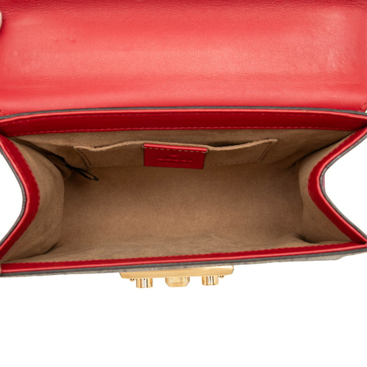 Gucci Beige Pink Red Color Pvc Leather Shoulder Bag (Pre-Owned)