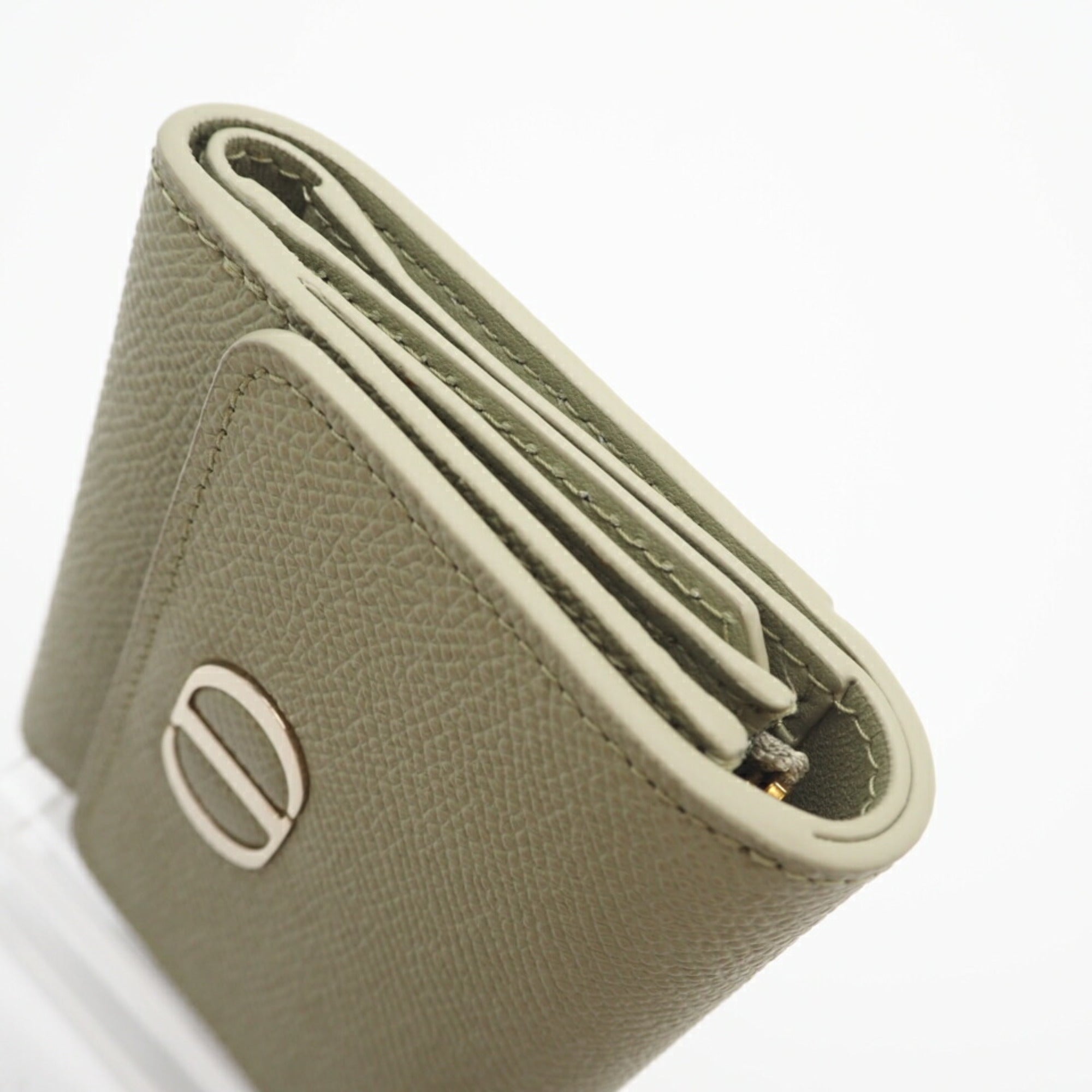 Christian Dior Green Leather Wallet (Tri-Fold) (Pre-Owned)