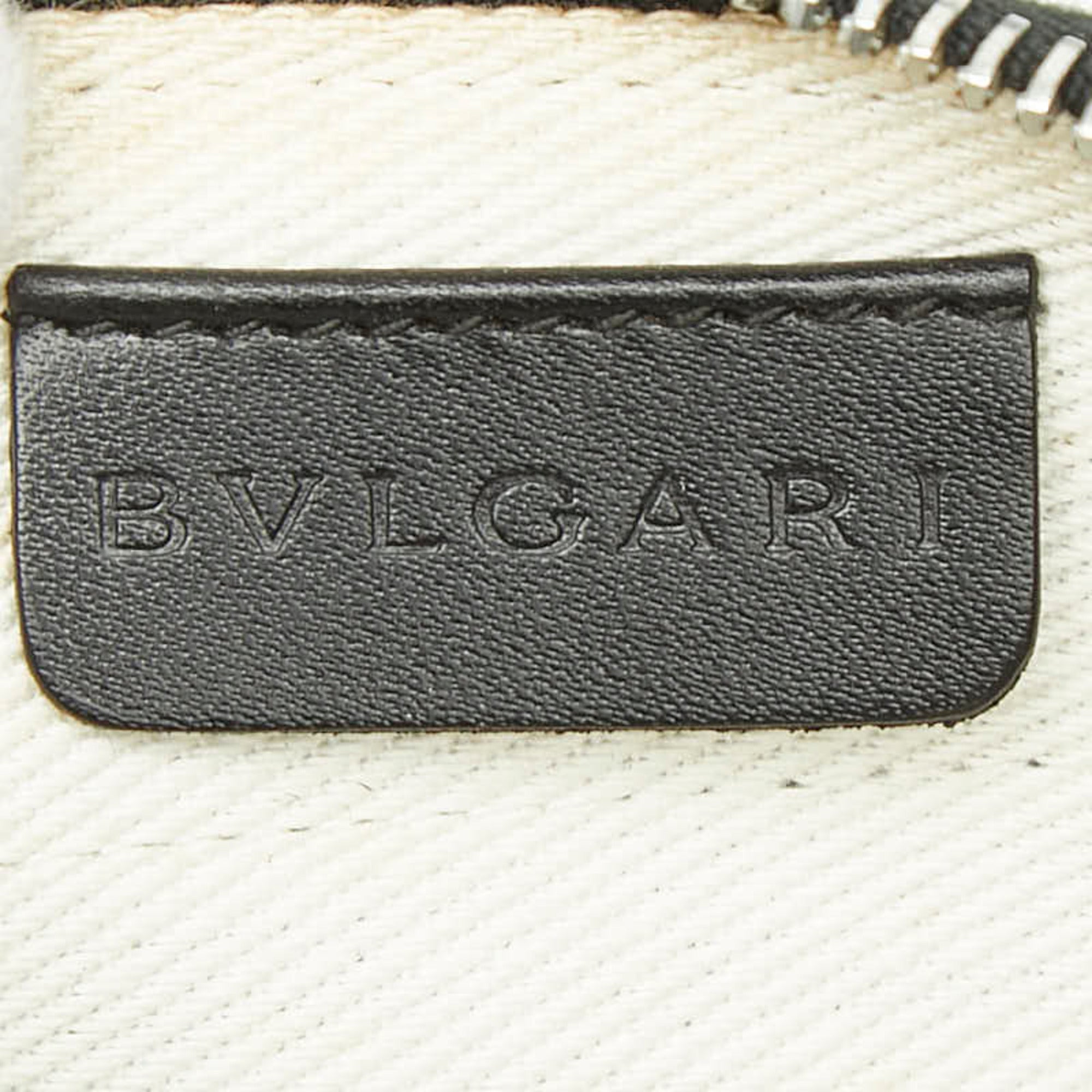Bvlgari Black Blue Canvas Leather Pochette Shoulder Bag (Pre-Owned)