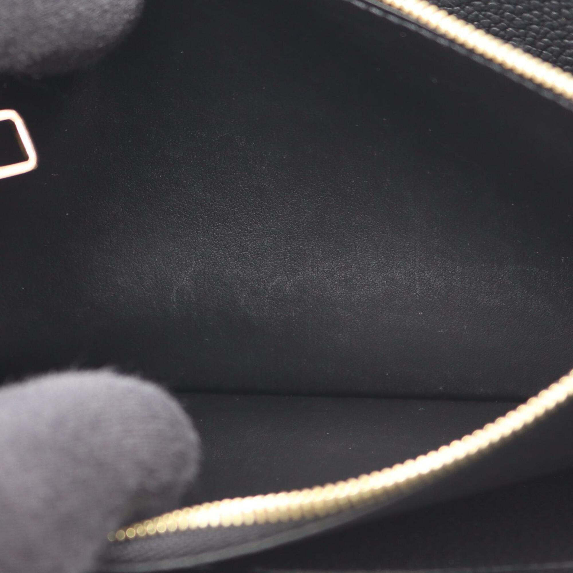 Louis Vuitton Black Leather Long Wallet (Bi-Fold) (Pre-Owned)