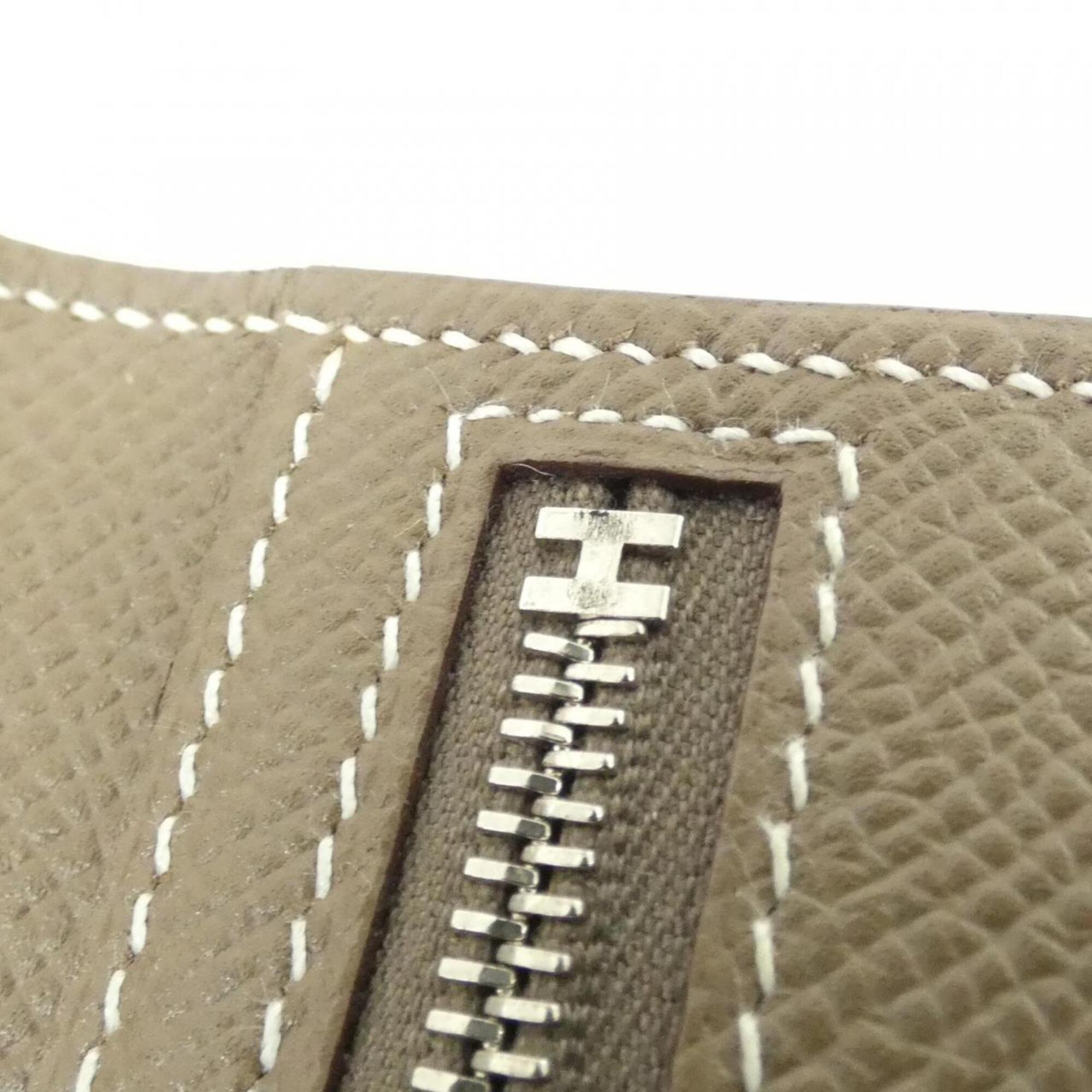 Hermes Bearn Etoupe Gray Epsom Leather Long Wallet (Bi-Fold) (Pre-Owned)