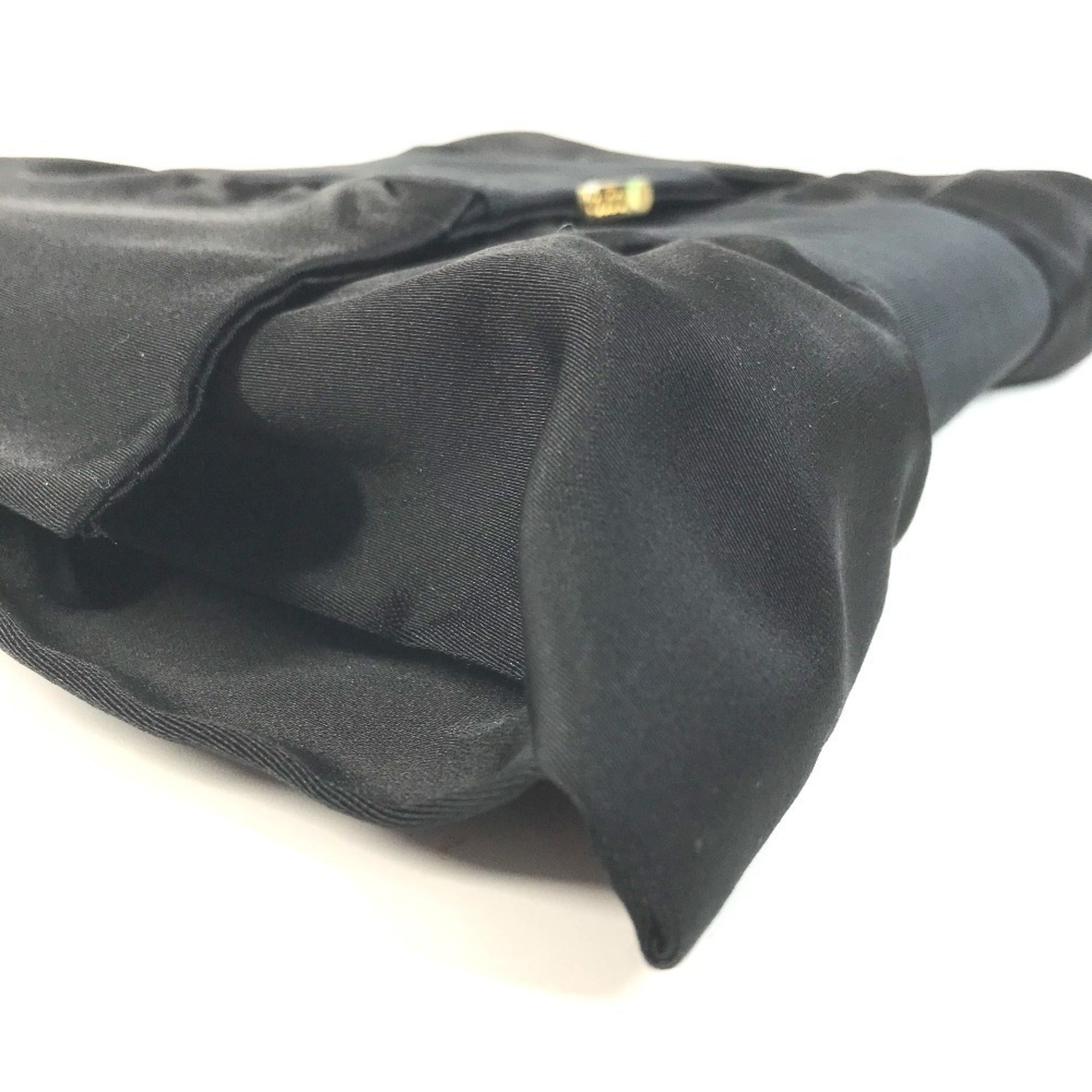 Gucci Black Satin Clutch Bag Handbag (Pre-Owned)