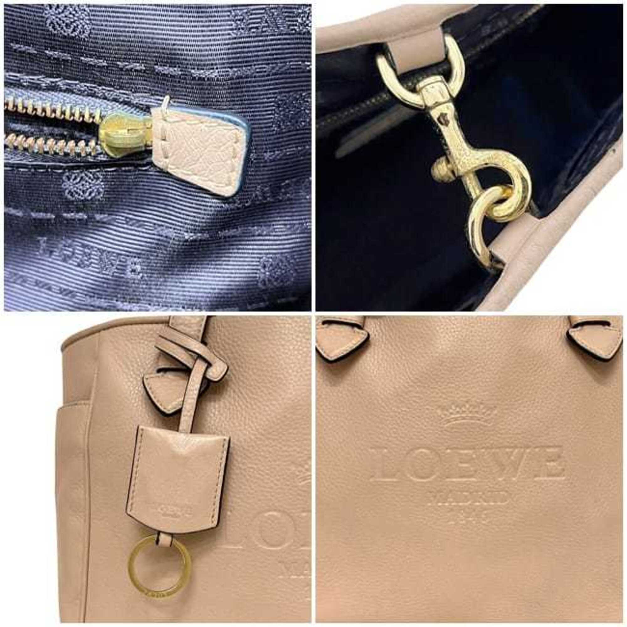 Loewe Pink Beige Leather Tote Bag (Pre-Owned)