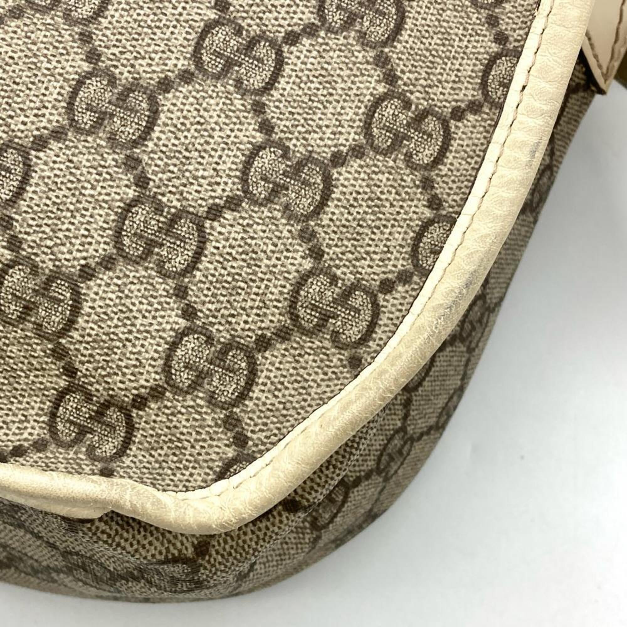 Gucci Beige Ivory Gg Supreme Canvas Shoulder Bag (Pre-Owned)