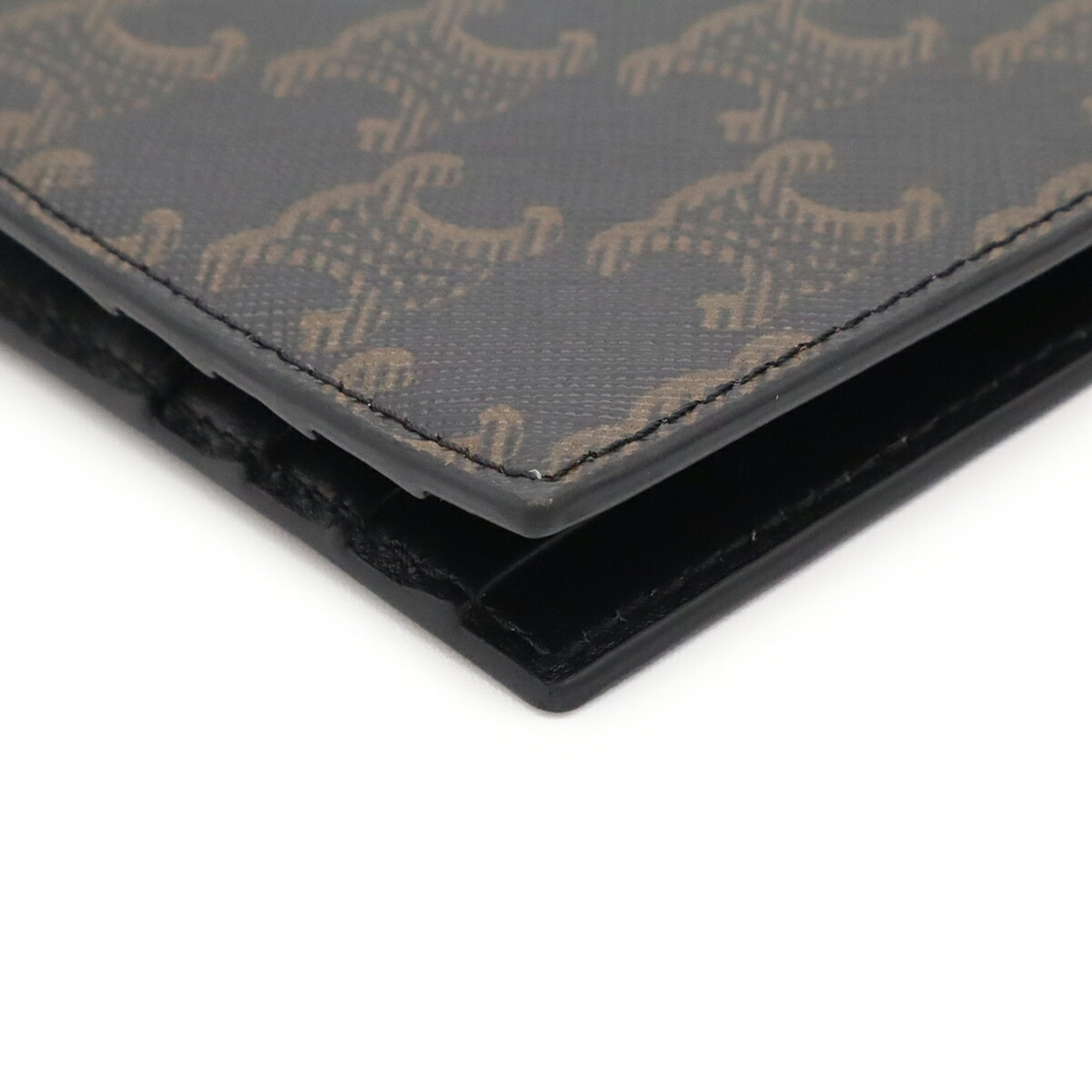 Celine Black Brown Coated Canvas Wallet (Bi-Fold) (Pre-Owned)