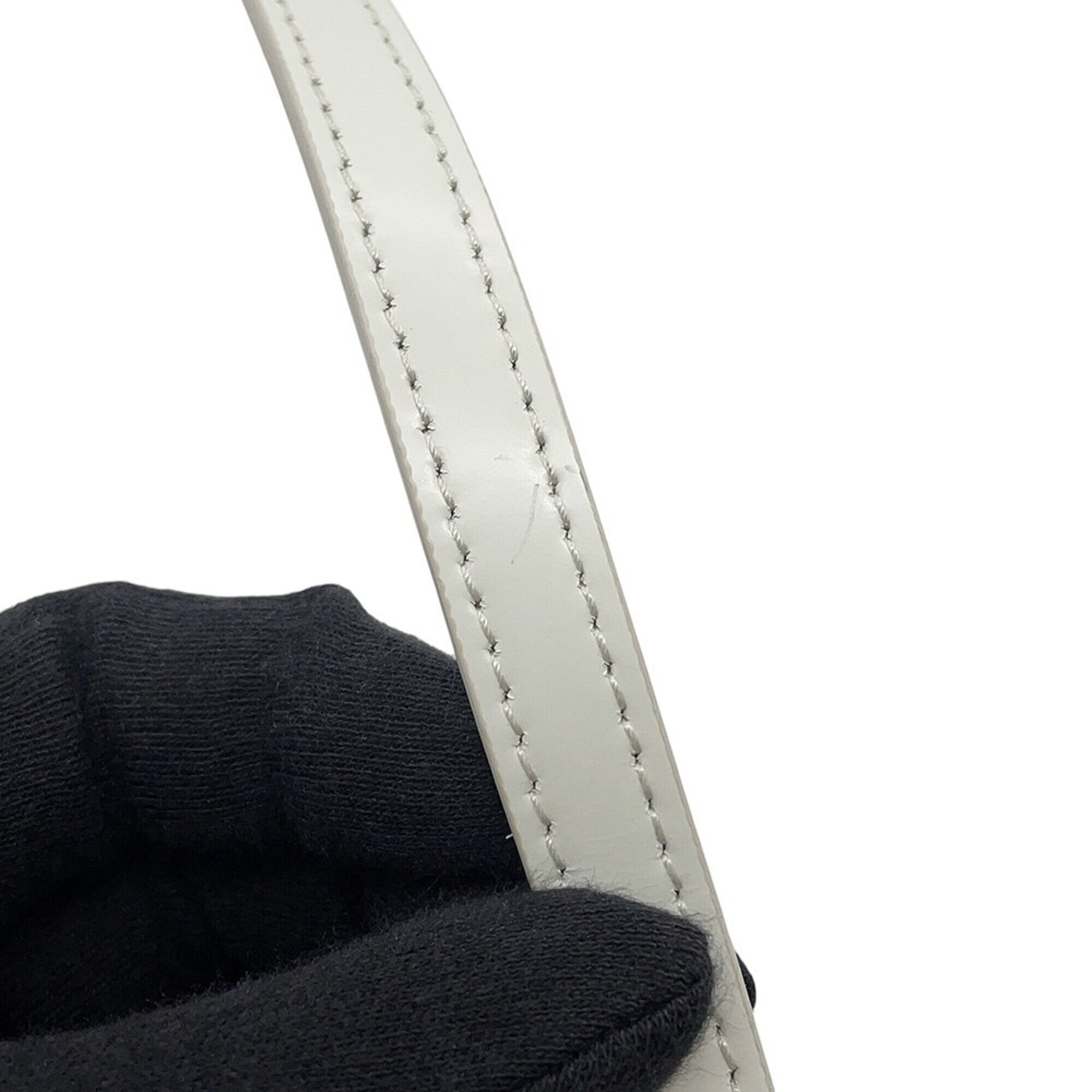 Prada White Leather Handbag Shoulder Bag (Pre-Owned)