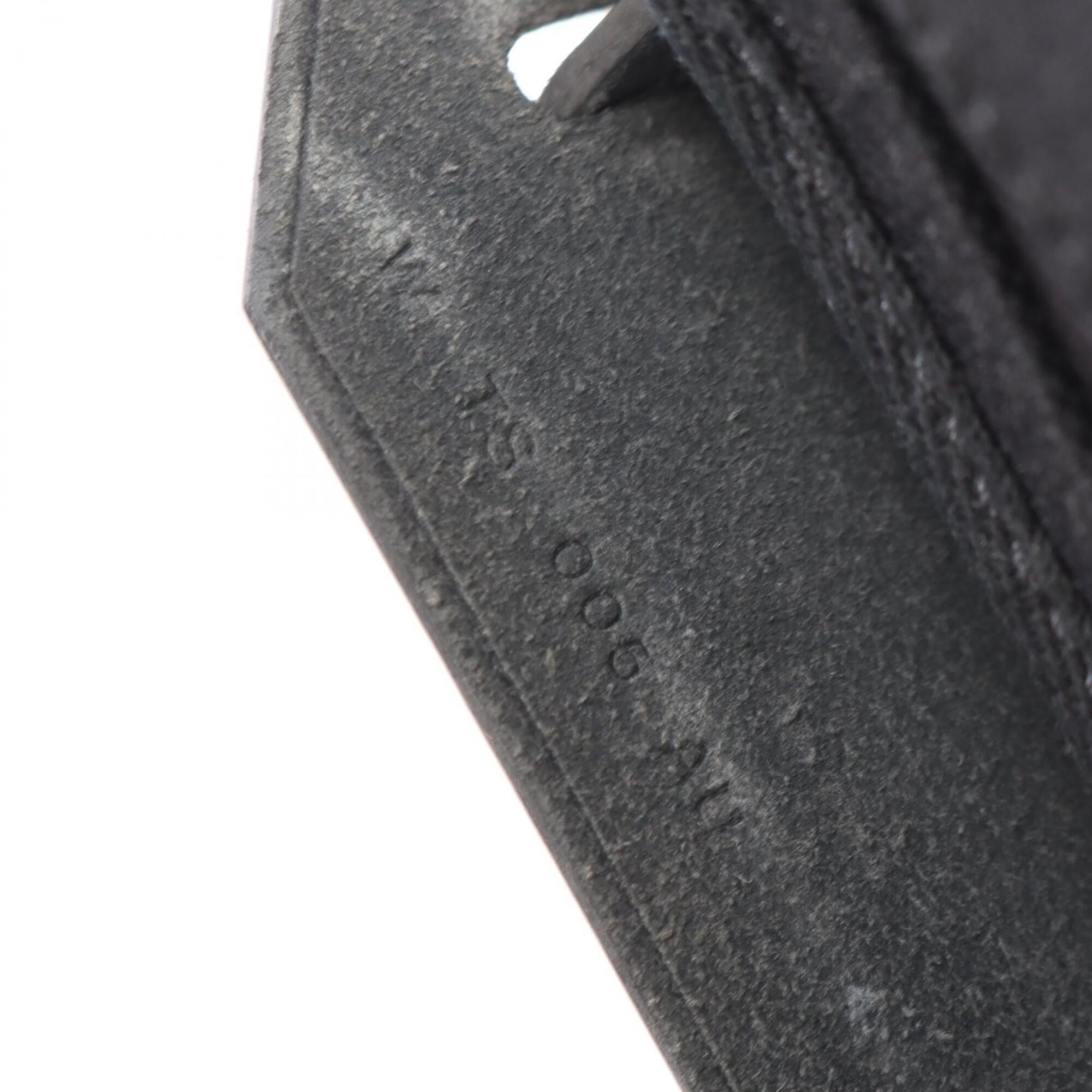 Hermes Black Canvas Leather Handbag Shoulder Bag (Pre-Owned)