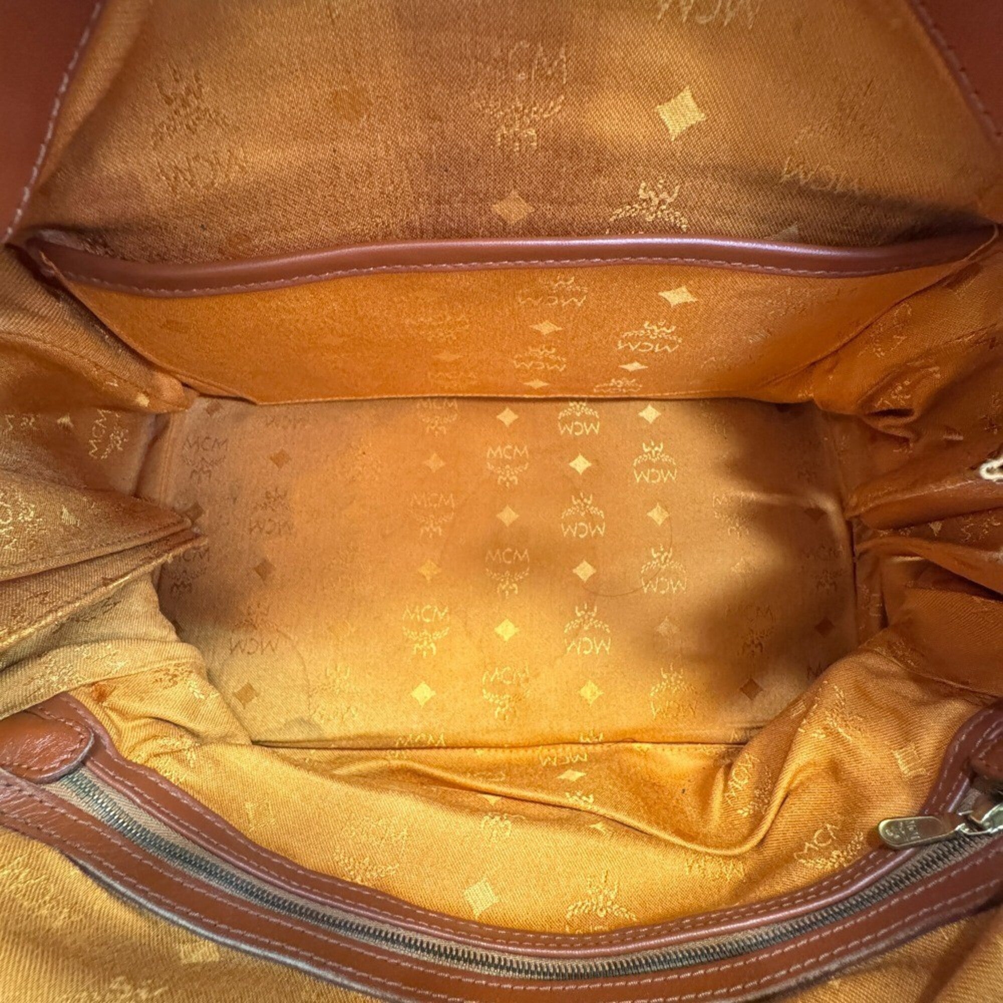 Mcm Brown Leather Boston Bag (Pre-Owned)