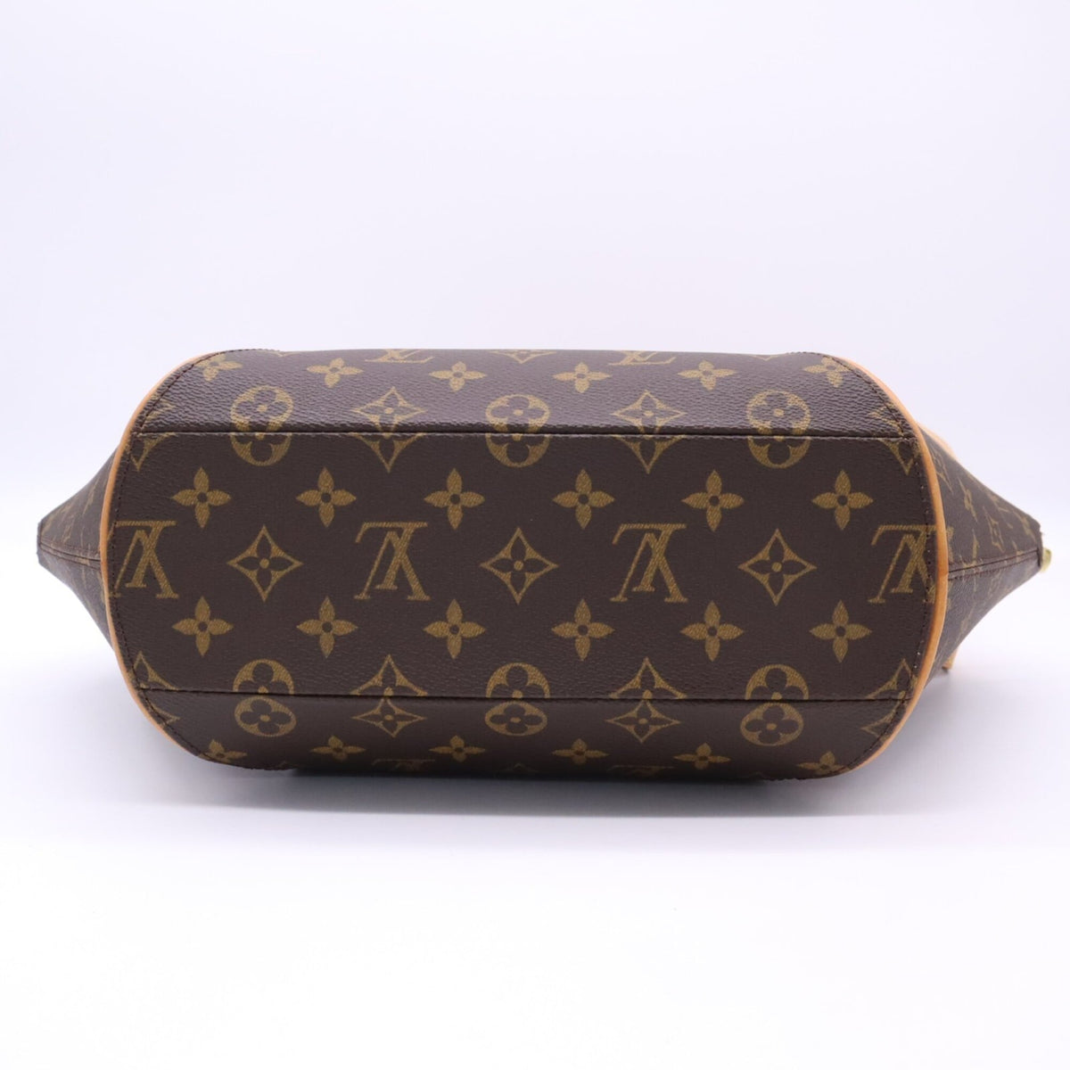Louis Vuitton Beige Brown Coated Canvas Leather Handbag (Pre-Owned)