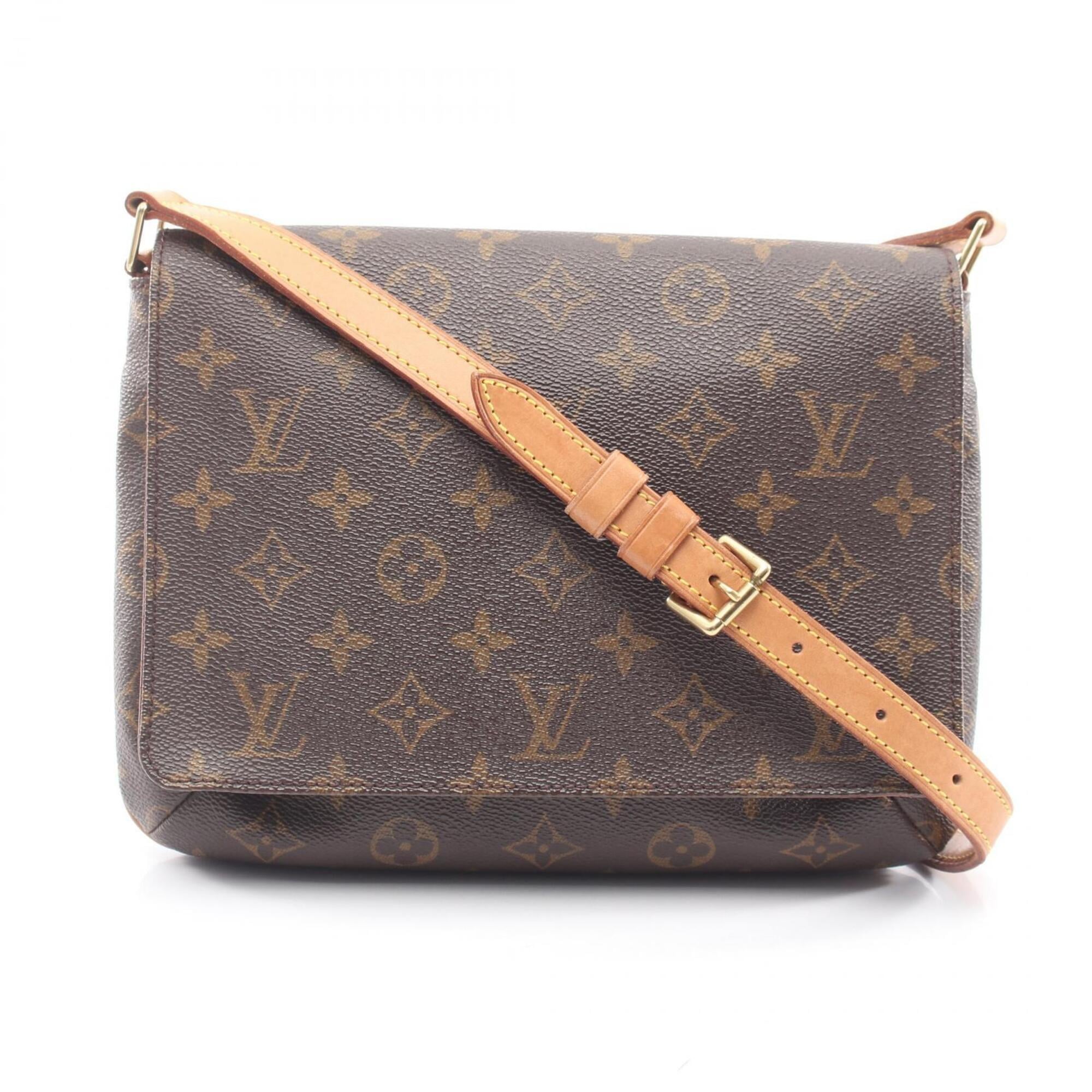Louis Vuitton Brown Coated Canvas Leather Handbag Shoulder Bag (Pre-Owned)