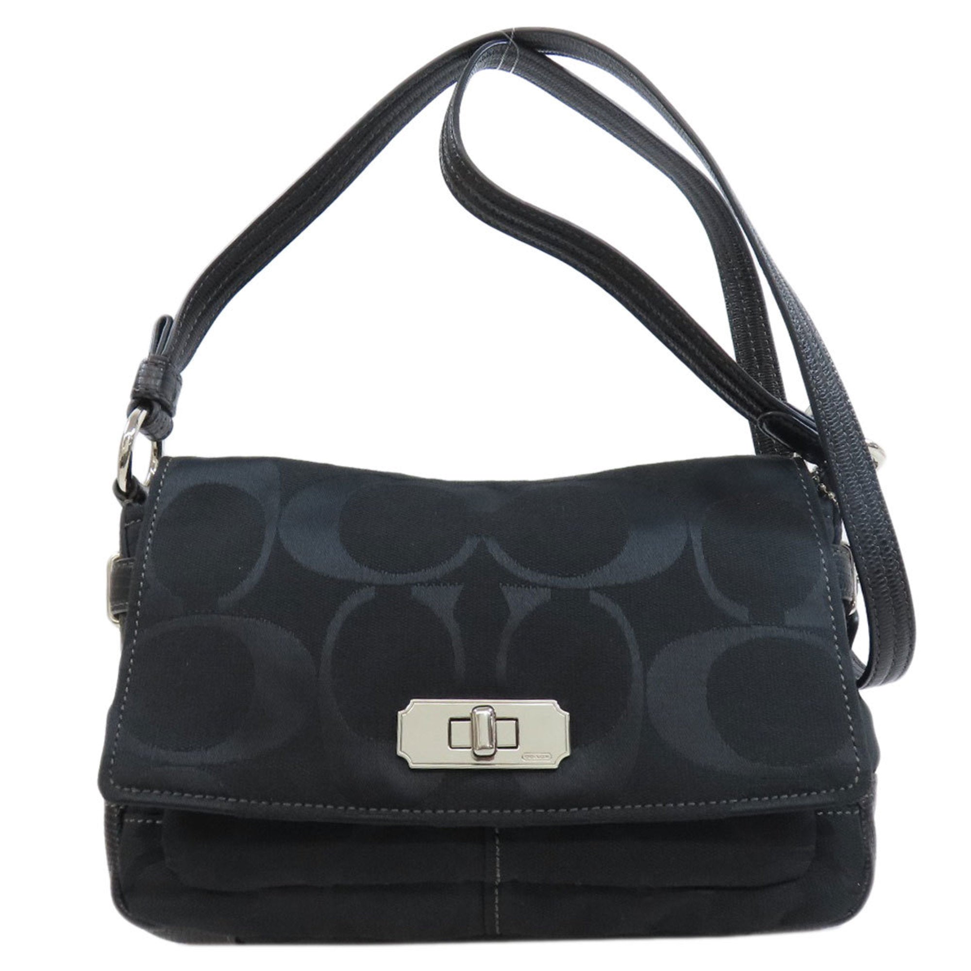 Coach Black Canvas Shoulder Bag (Pre-Owned)