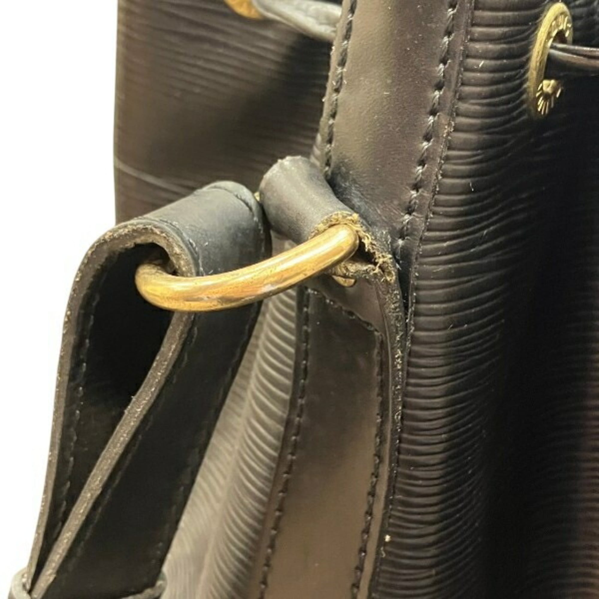 Louis Vuitton Black Noir Leather Handbag Shoulder Bag Tote Bag (Pre-Owned)