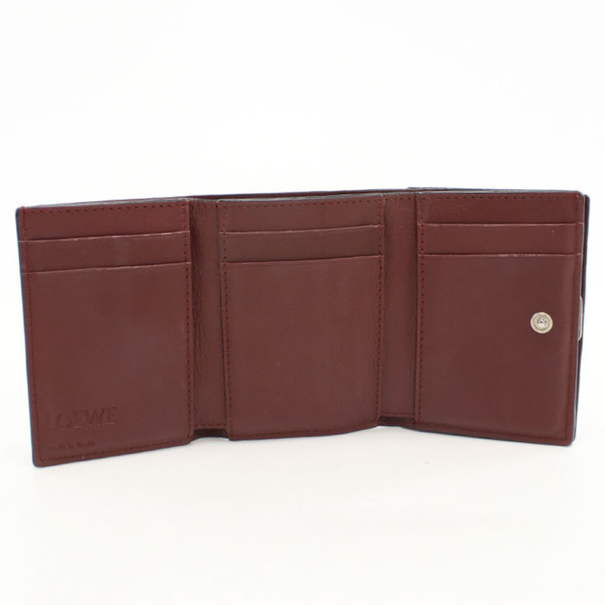 Loewe Wine Leather Wallet (Tri-Fold) (Pre-Owned)