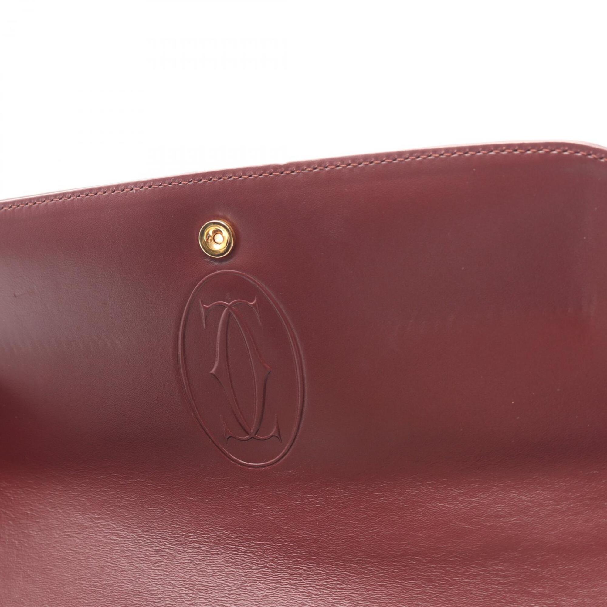 Cartier Bordeaux Leather Shoulder Bag (Pre-Owned)