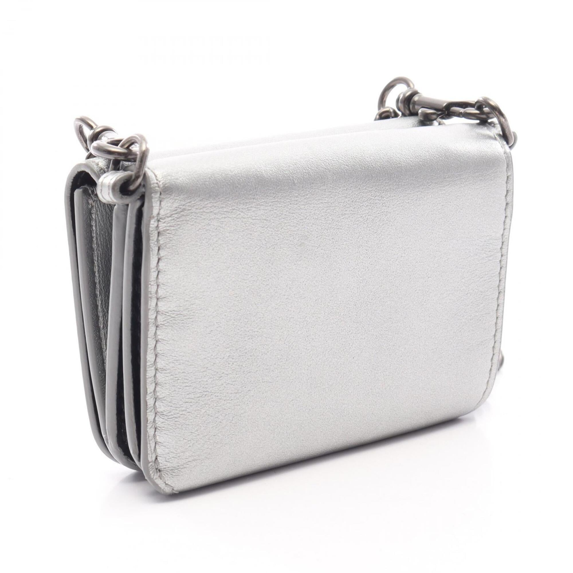 Balenciaga Silver Leather Chain/Shoulder Wallet (Pre-Owned)