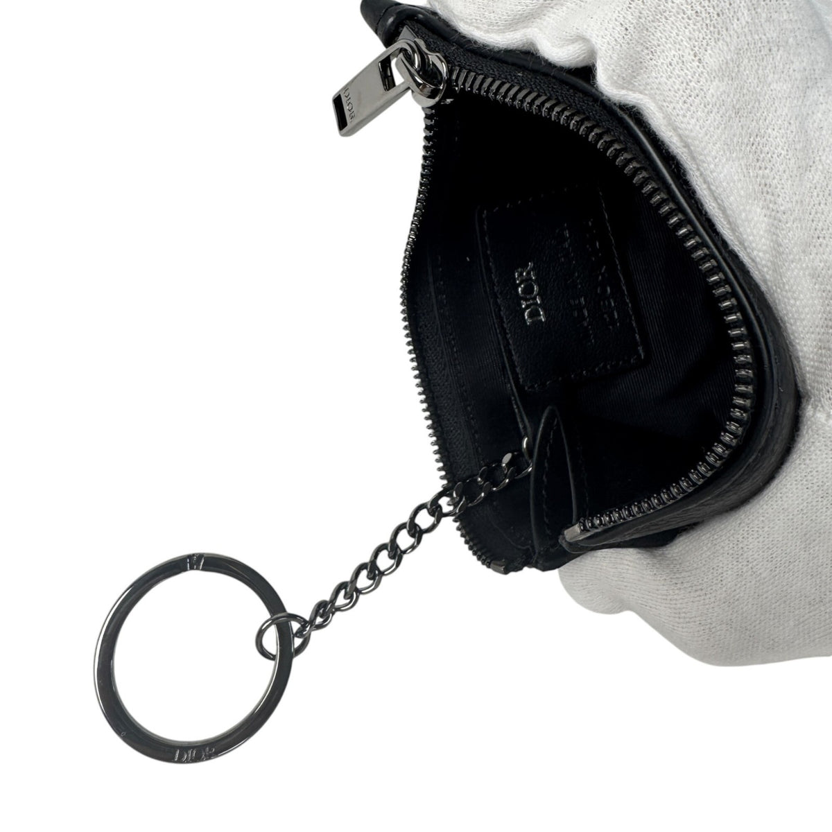 Christian Dior Black Leather Coin Purse/Coin Case (Pre-Owned)