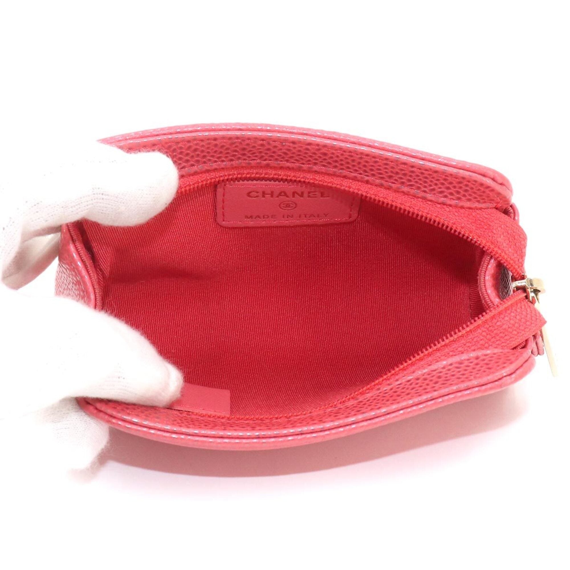 Chanel Pink Grained Calfskin Handbag Pouch (Pre-Owned)