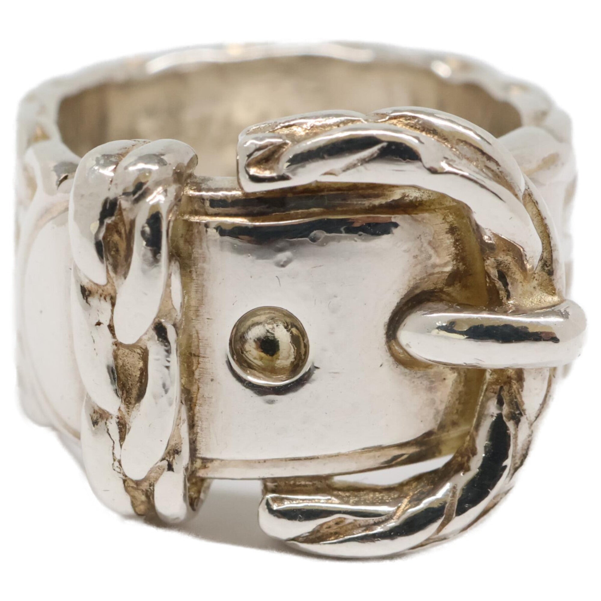 Hermes Silver Silver 925 Band Ring (Pre-Owned)