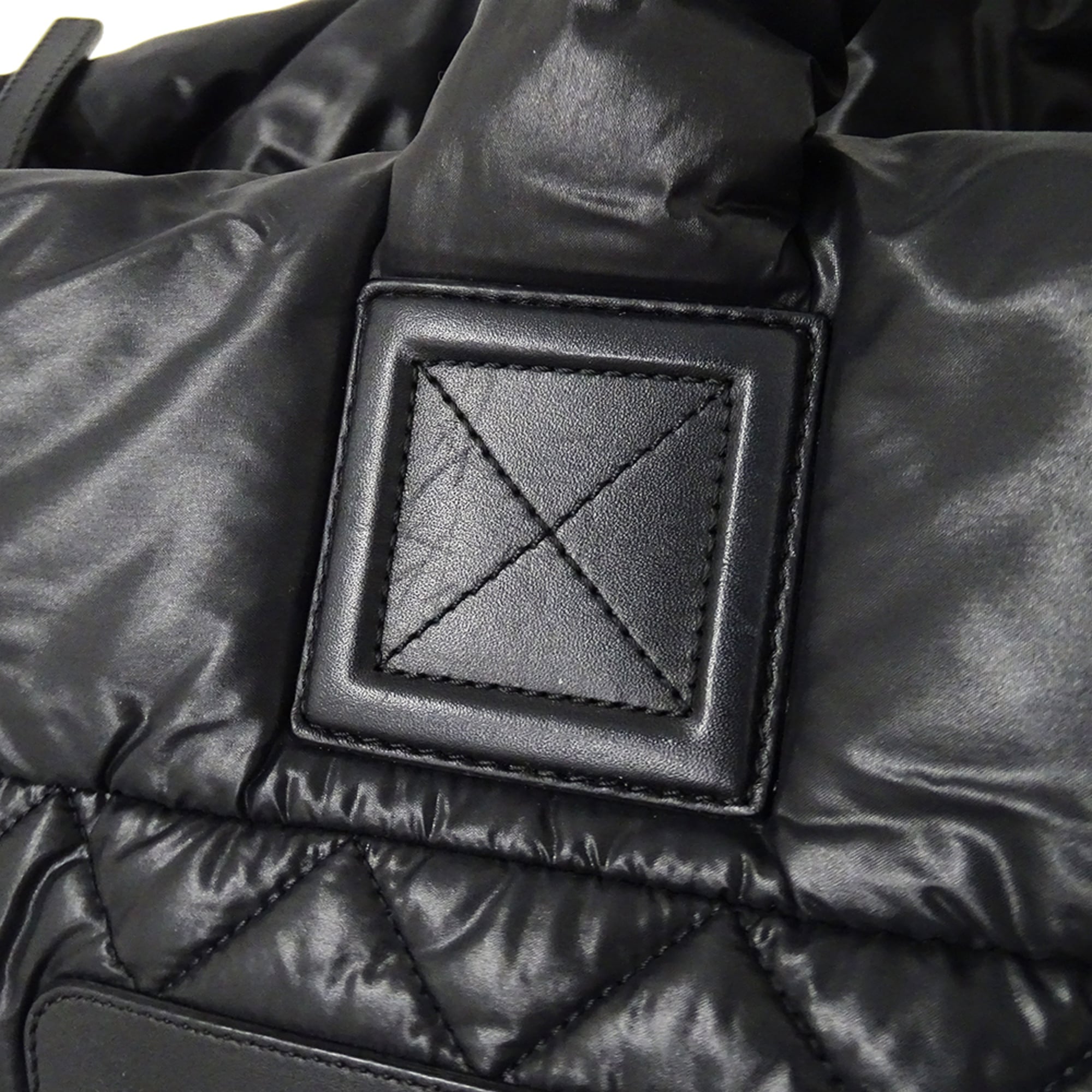 Chanel Black Nylon Handbag Tote Bag (Pre-Owned)