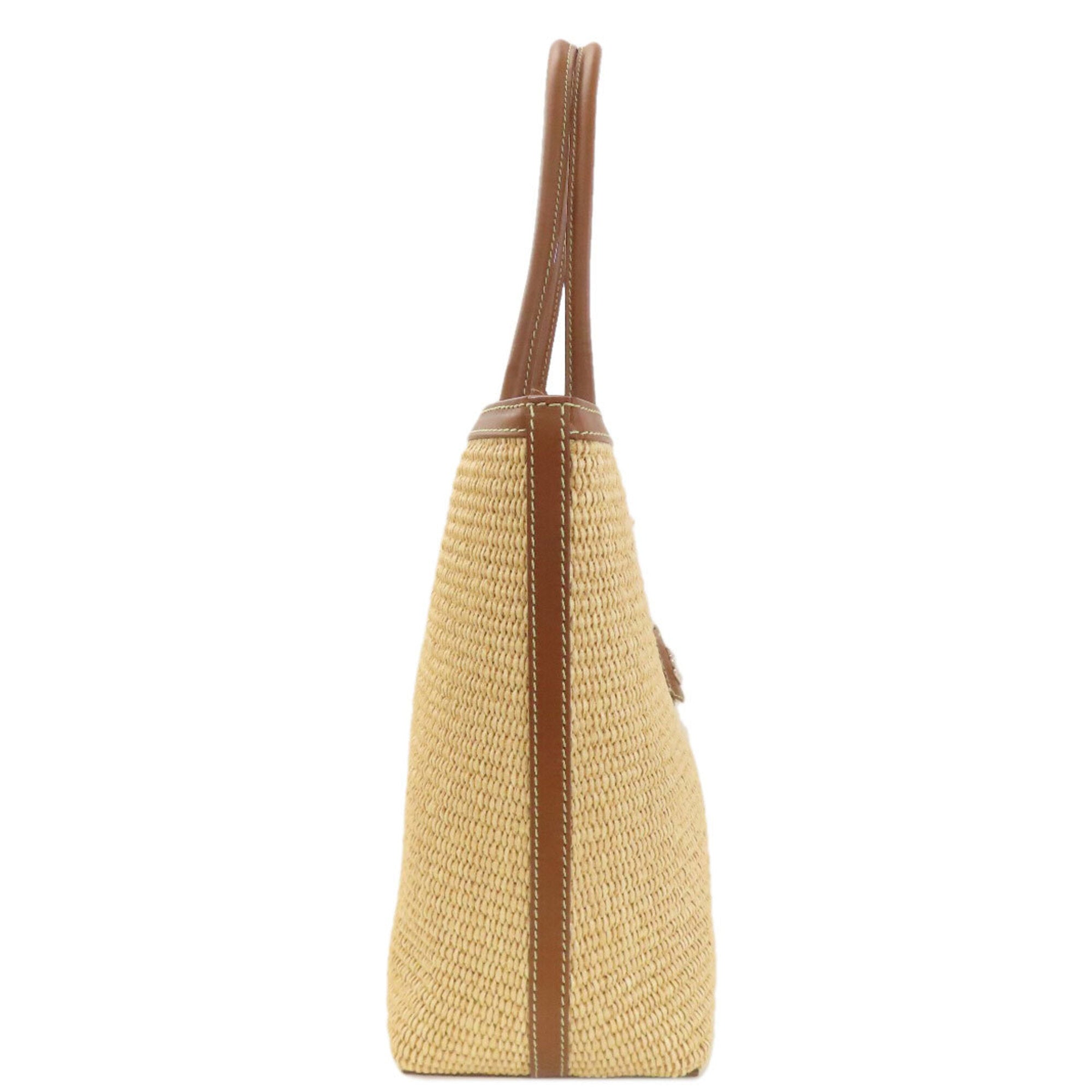 Jimmy Choo Brown Raffia Leather Tote Bag (Pre-Owned)