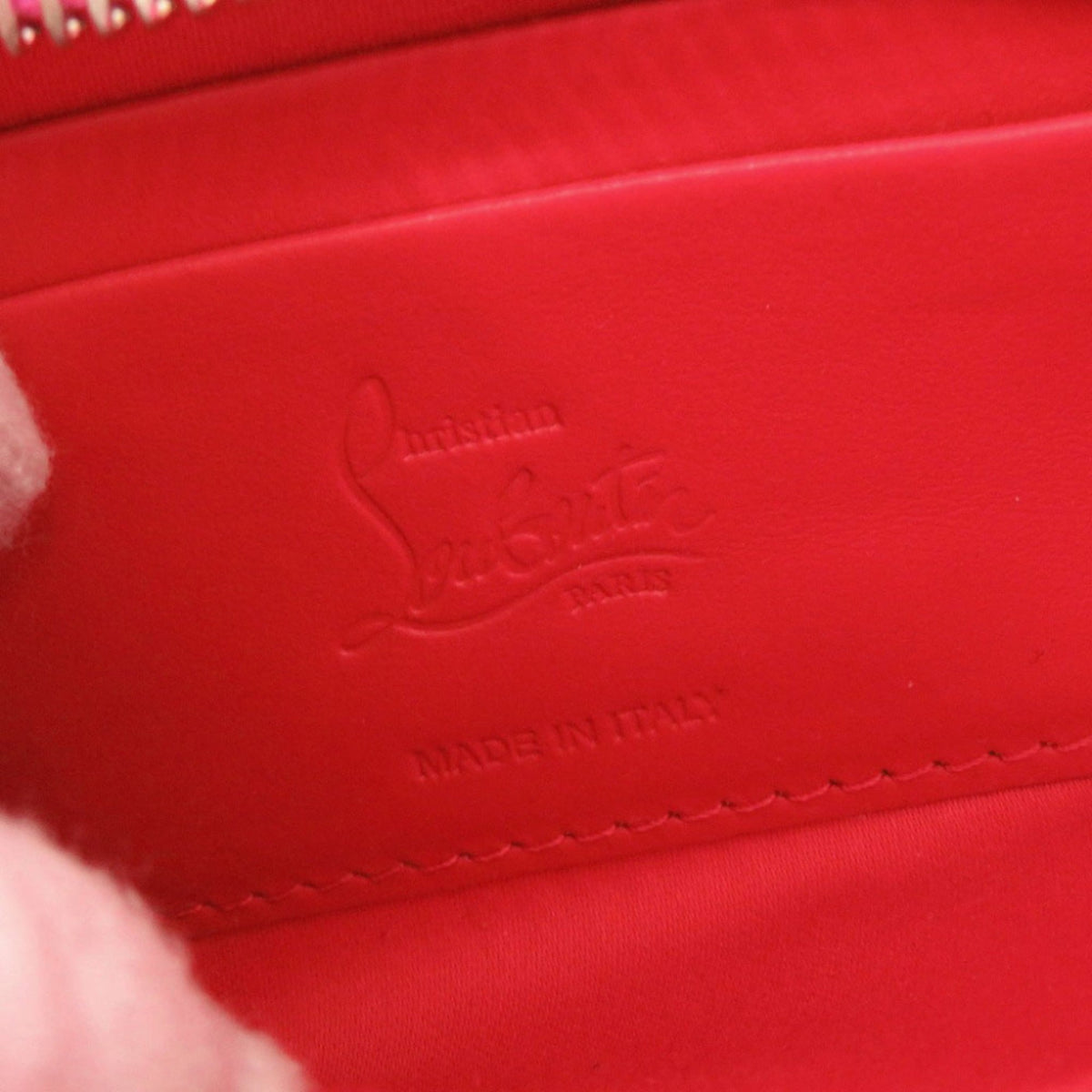 Christian Louboutin Pink Patent Leather Clutch Bag Shoulder Bag (Pre-Owned)