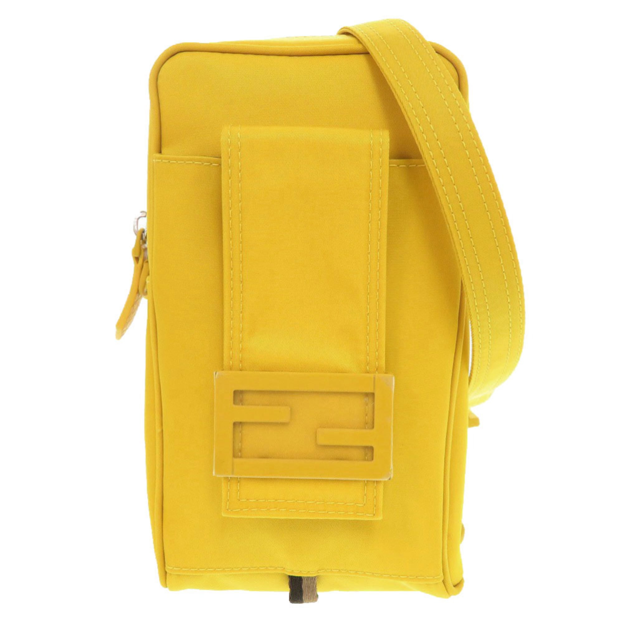 Fendi Yellow Nylon Pouch Shoulder Bag (Pre-Owned)