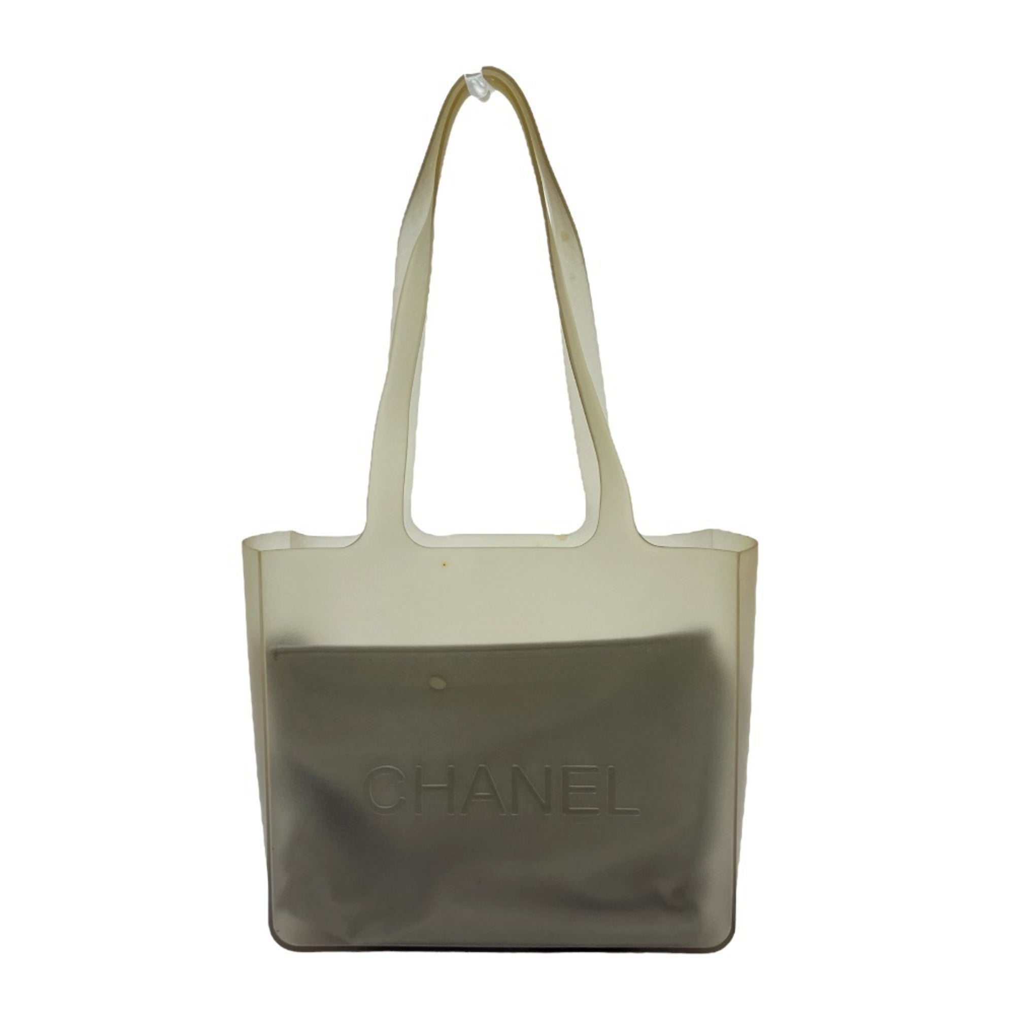 Chanel Gray Yellow Rubber Pouch Shoulder Bag Tote Bag (Pre-Owned)