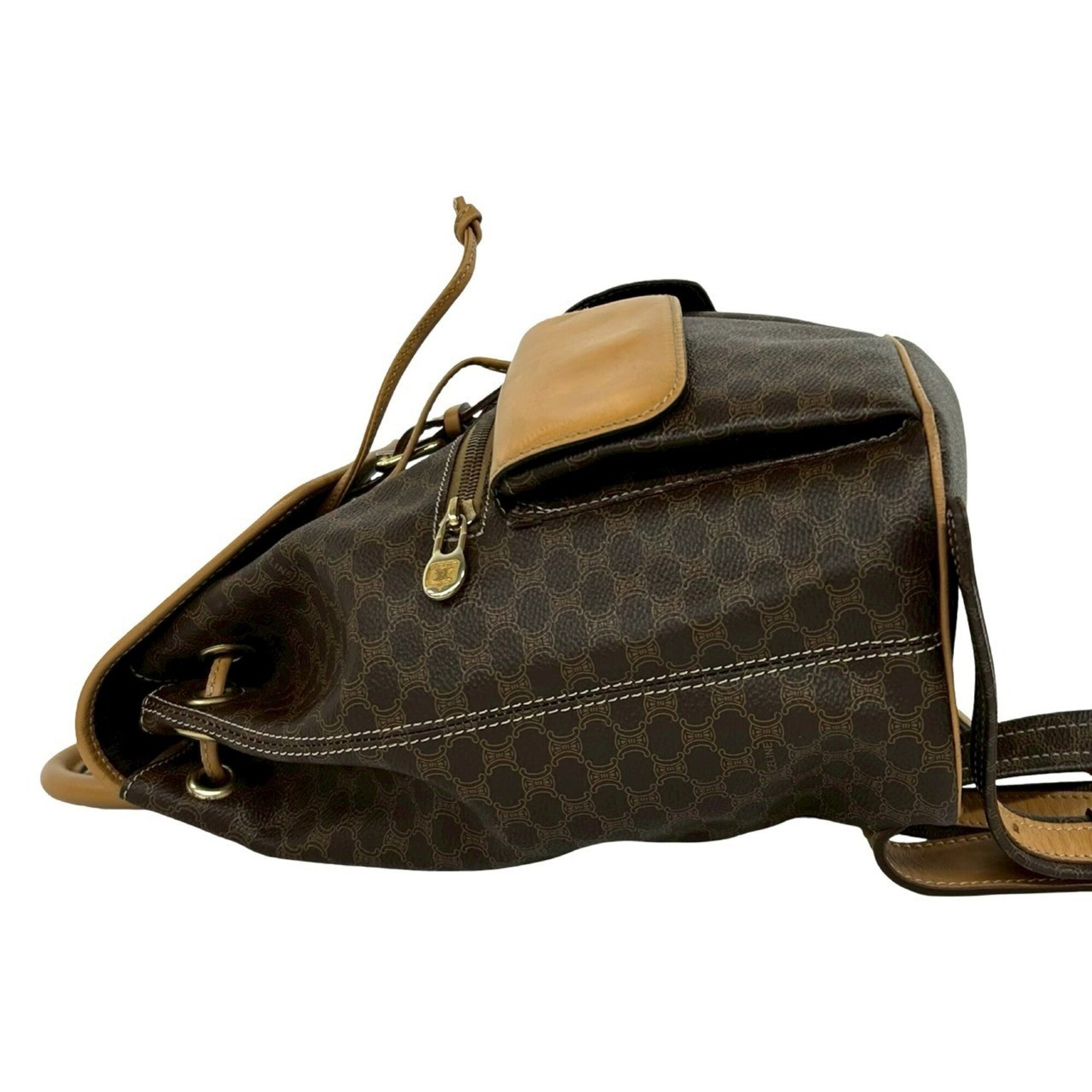 Celine Brown Leather Pvc Backpack (Pre-Owned)