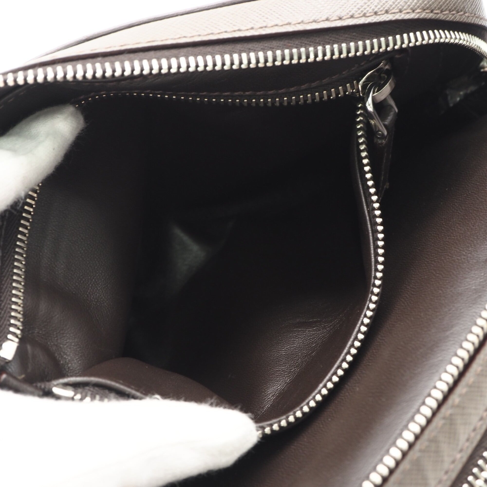 Prada Saffiano Grayish Saffiano Clutch Bag (Pre-Owned)