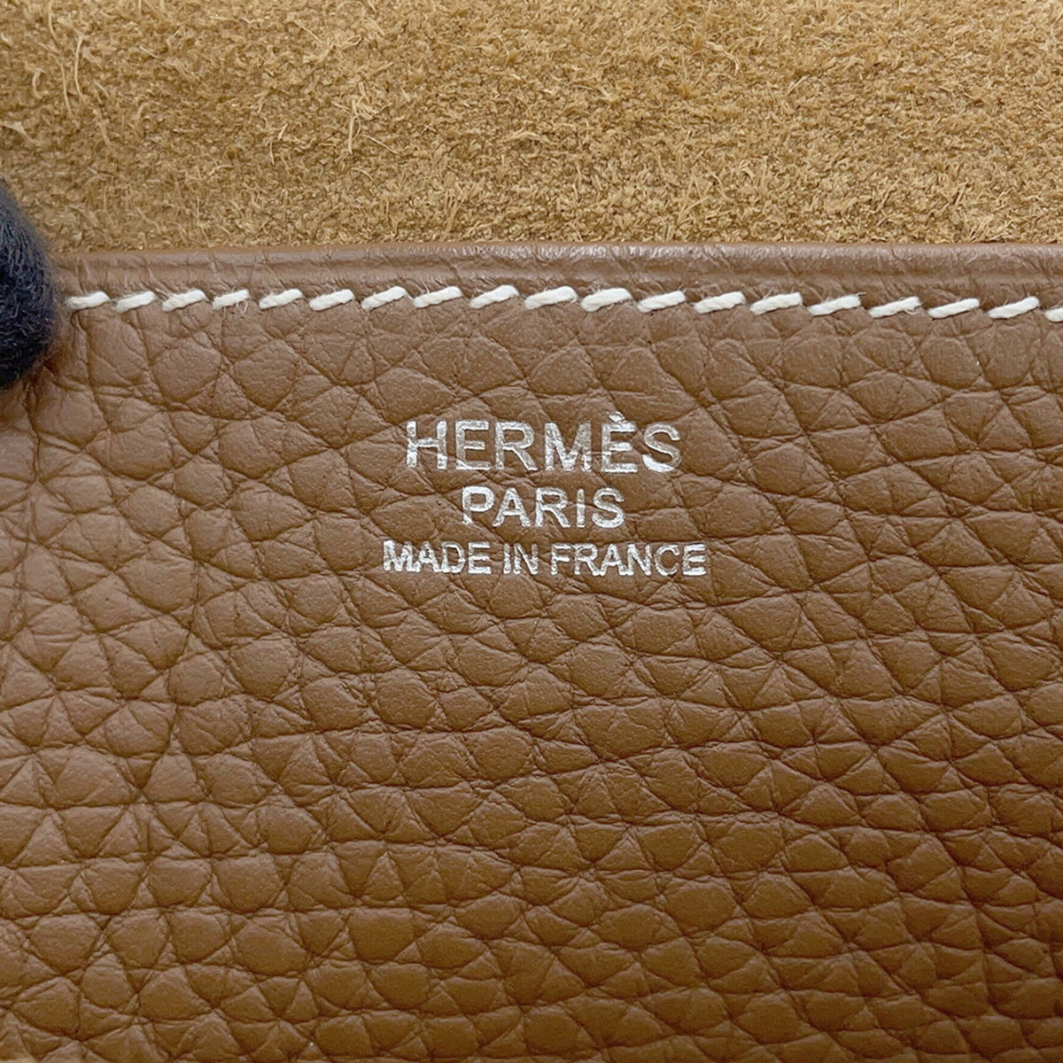 Hermes Kara Alezan Taurillon Clemence Leather Handbag (Pre-Owned)