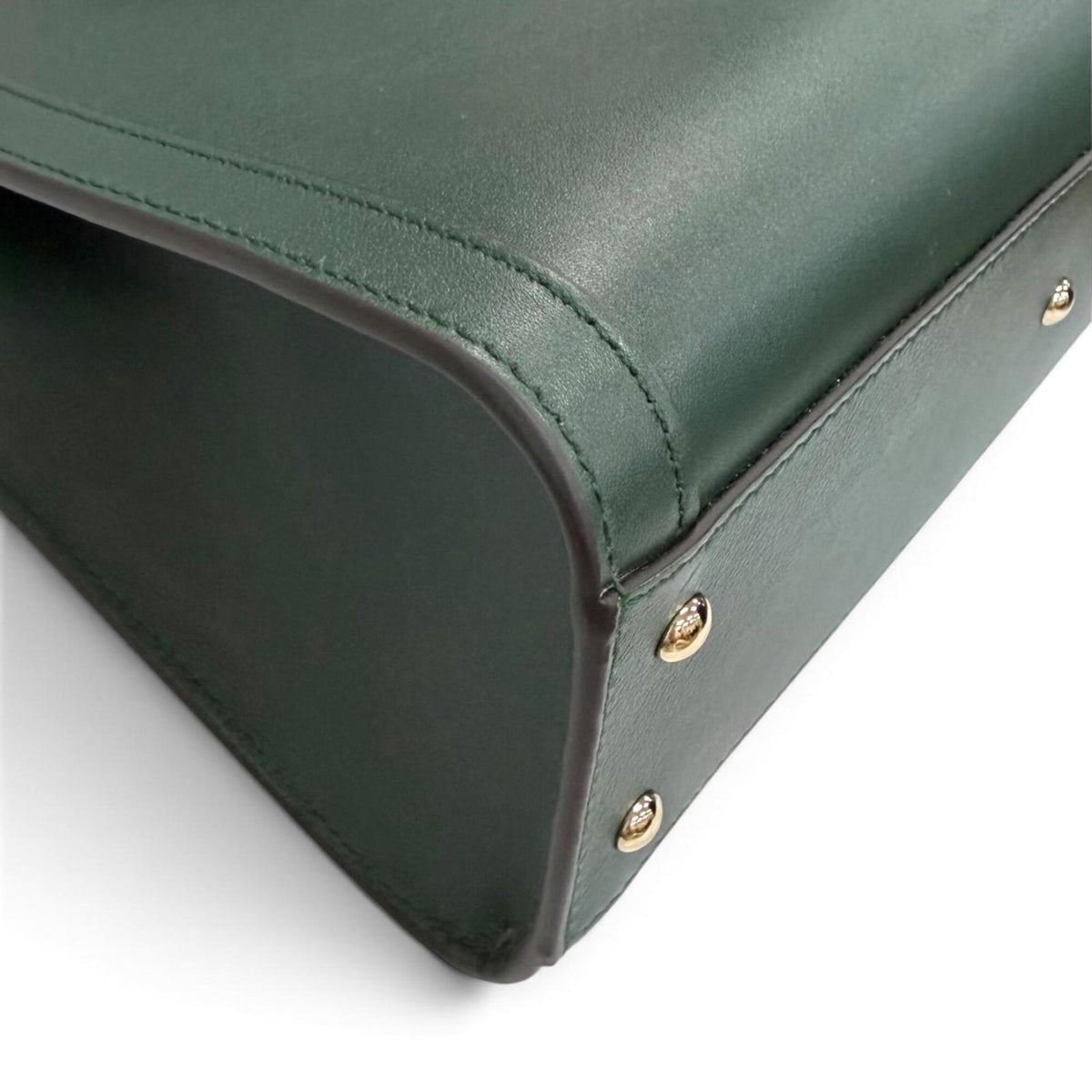 Gucci Dark Green Leather Handbag Shoulder Bag (Pre-Owned)
