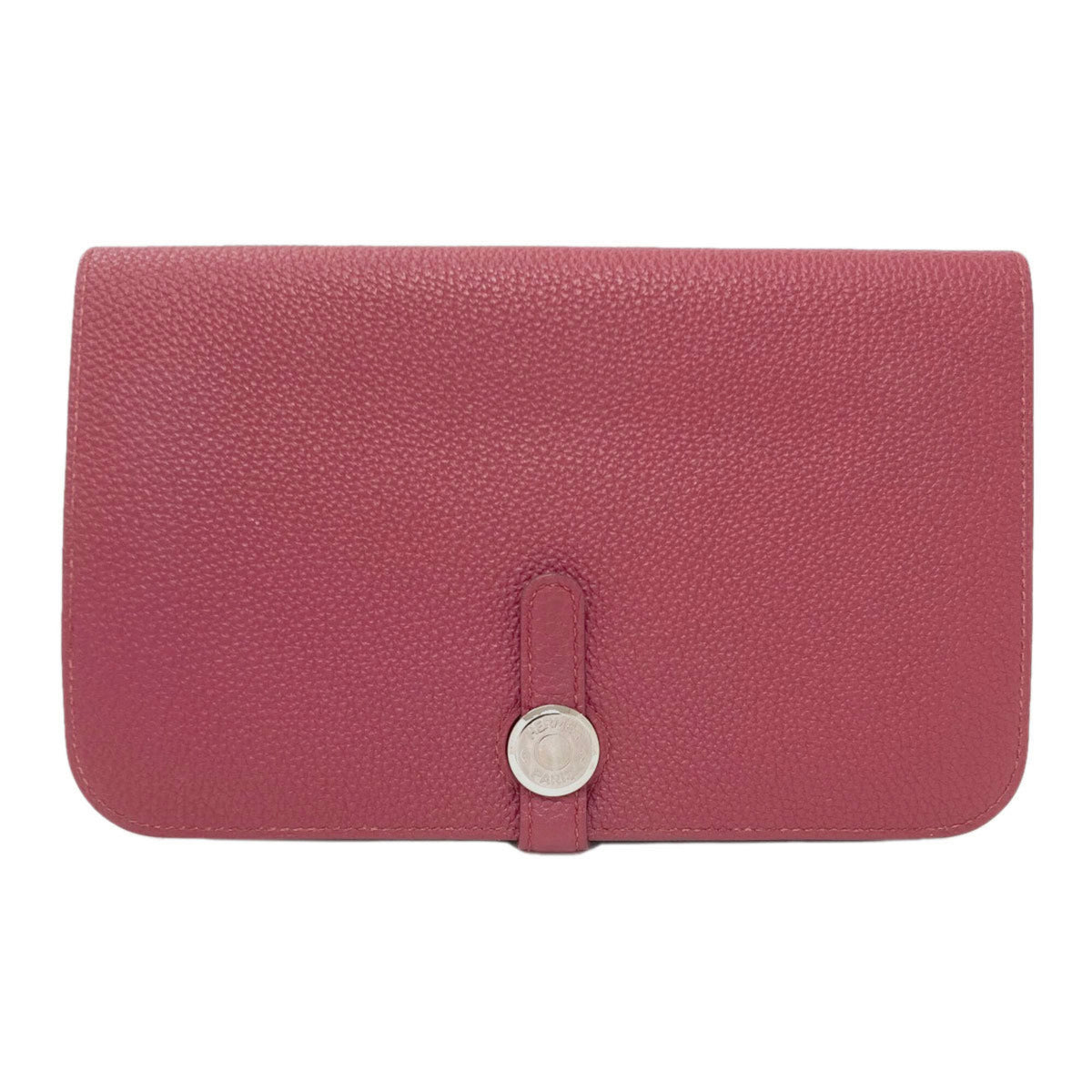 Hermes Red Color Togo Leather Long Wallet (Bi-Fold) (Pre-Owned)