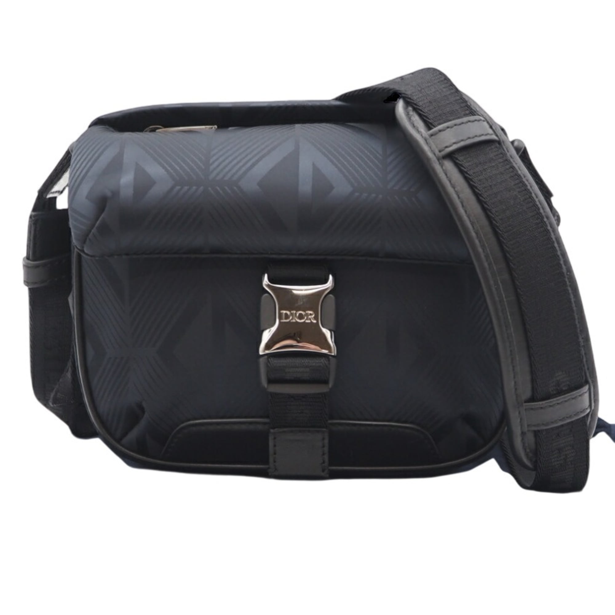 Christian Dior Navy Coated Canvas Shoulder Bag (Pre-Owned)