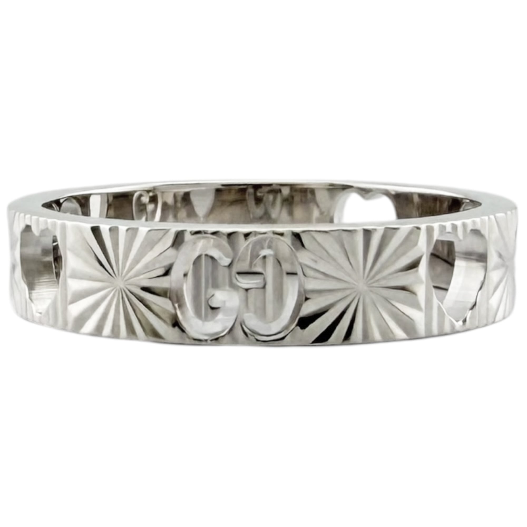 Gucci Silver White Gold (18K) Band Ring (Pre-Owned)