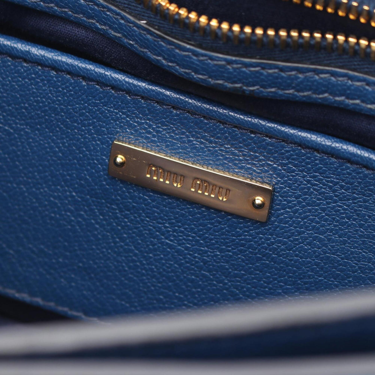 Miu Miu Blue Navy Leather Handbag Shoulder Bag (Pre-Owned)