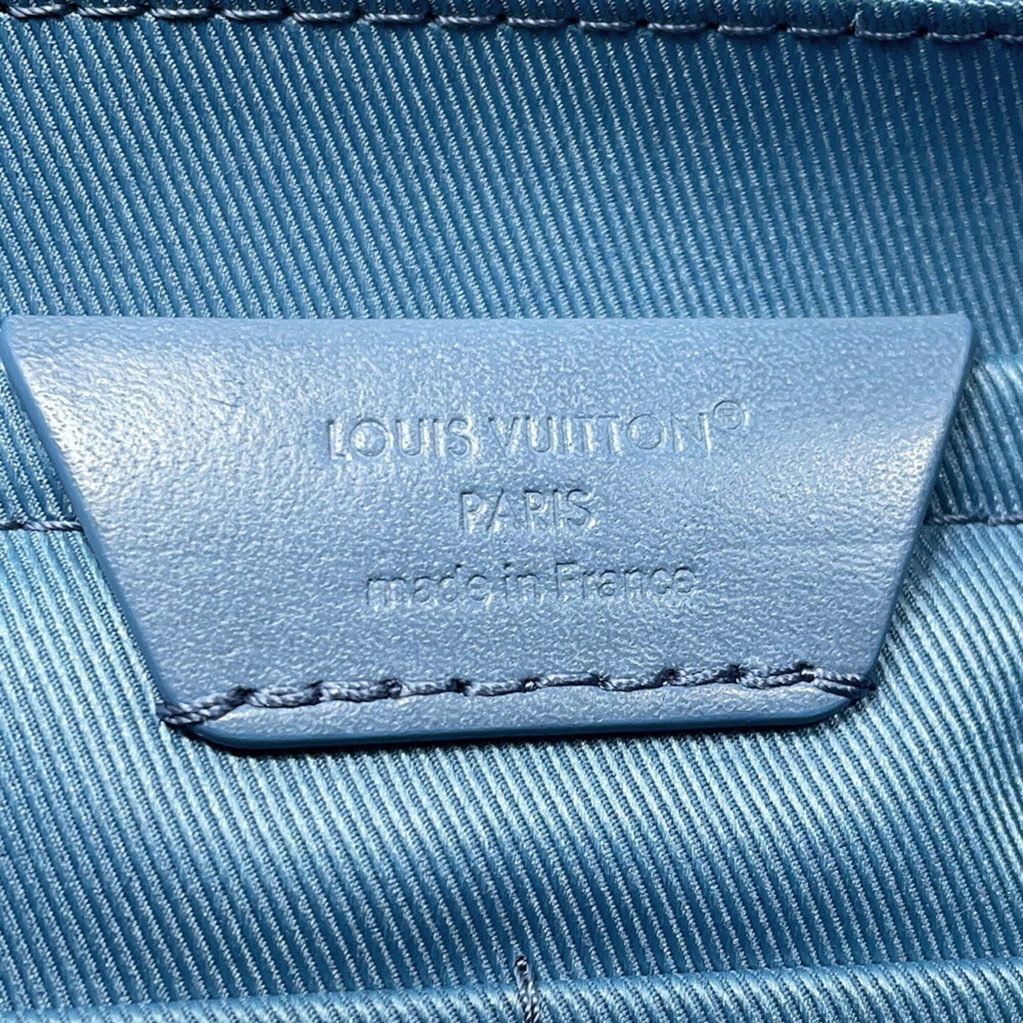 Louis Vuitton Monogram Blue Nylon Denim Leather Backpack (Pre-Owned)