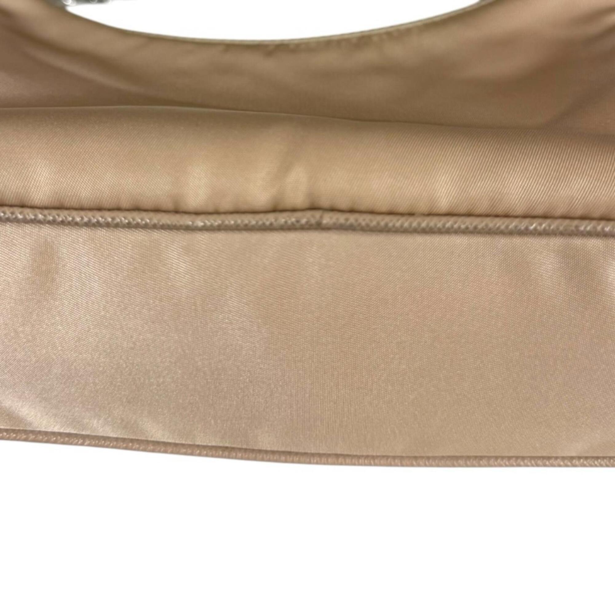 Prada Beige Nude Beige Nylon Shoulder Bag (Pre-Owned)