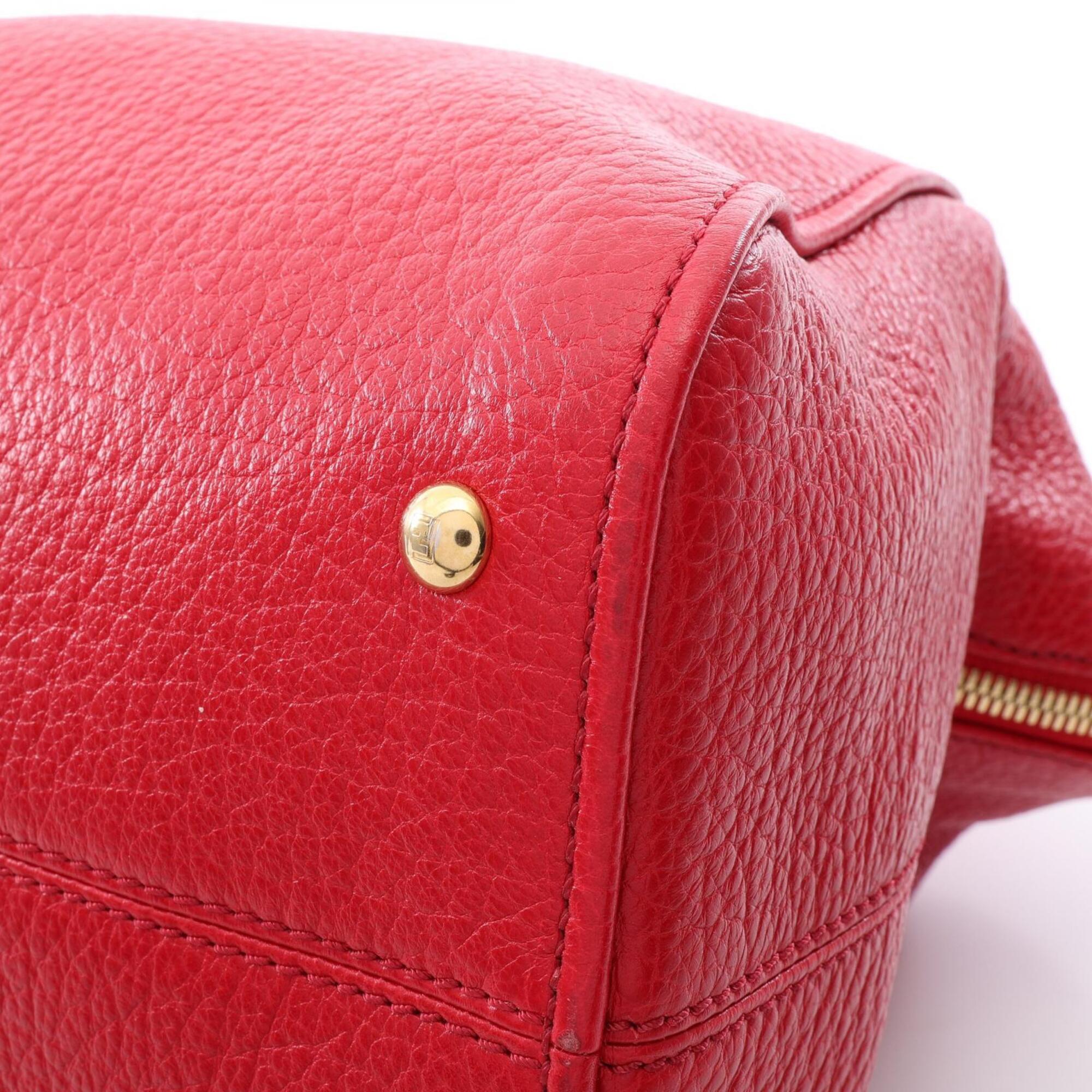 Fendi Red Color Leather Handbag (Pre-Owned)