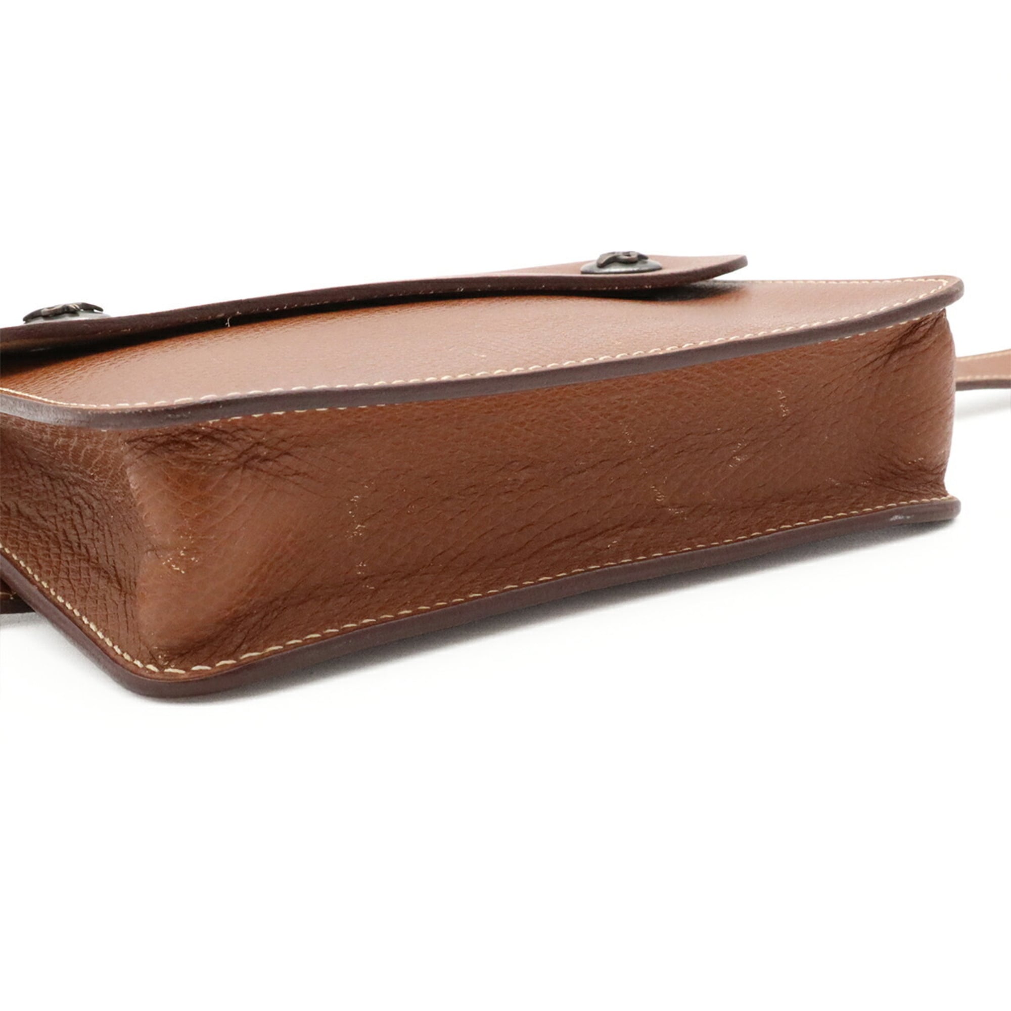 Hermes Brown Leather Clutch Bag Fanny Pack Pochette (Pre-Owned)