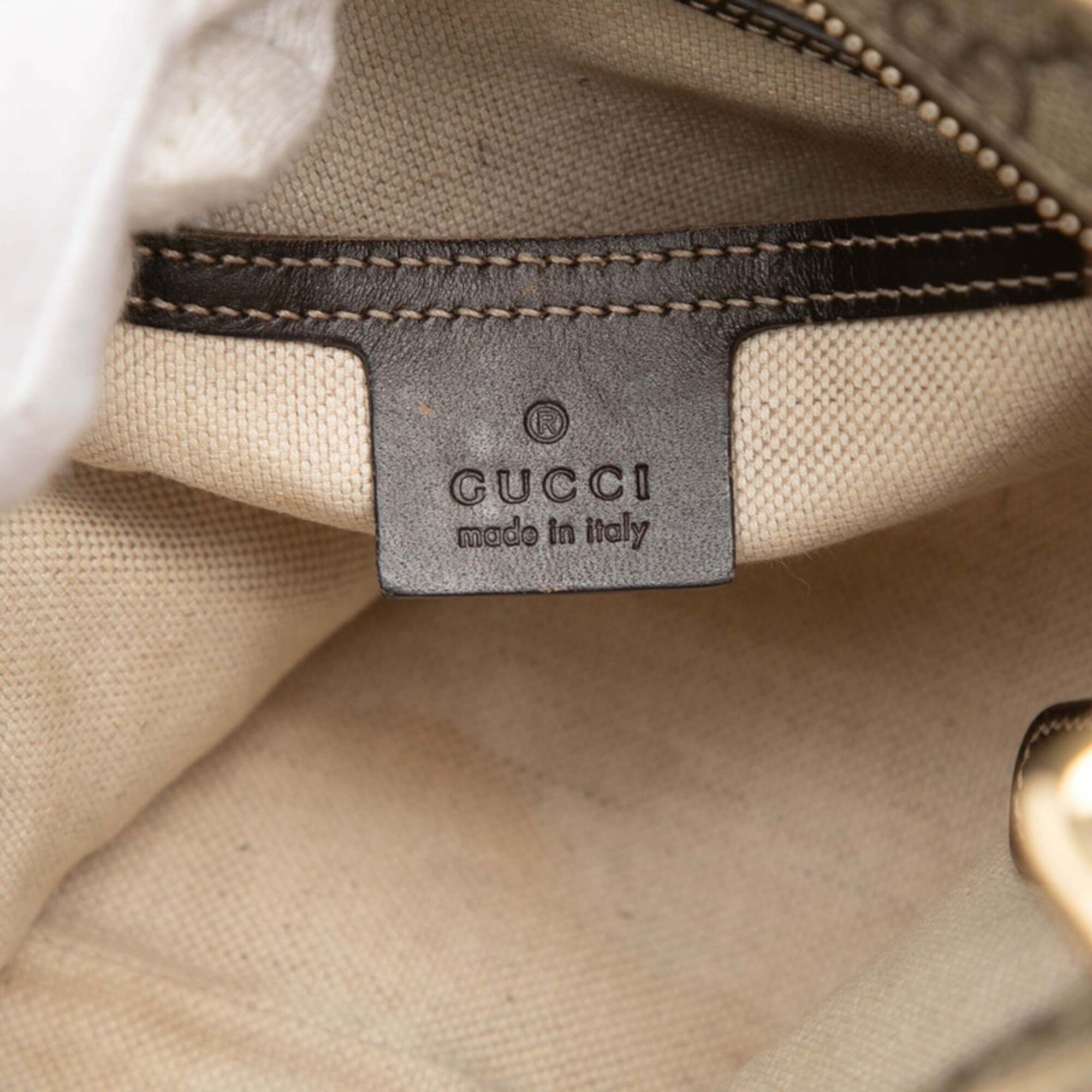 Gucci Beige Brown Pvc Leather Shoulder Bag (Pre-Owned)
