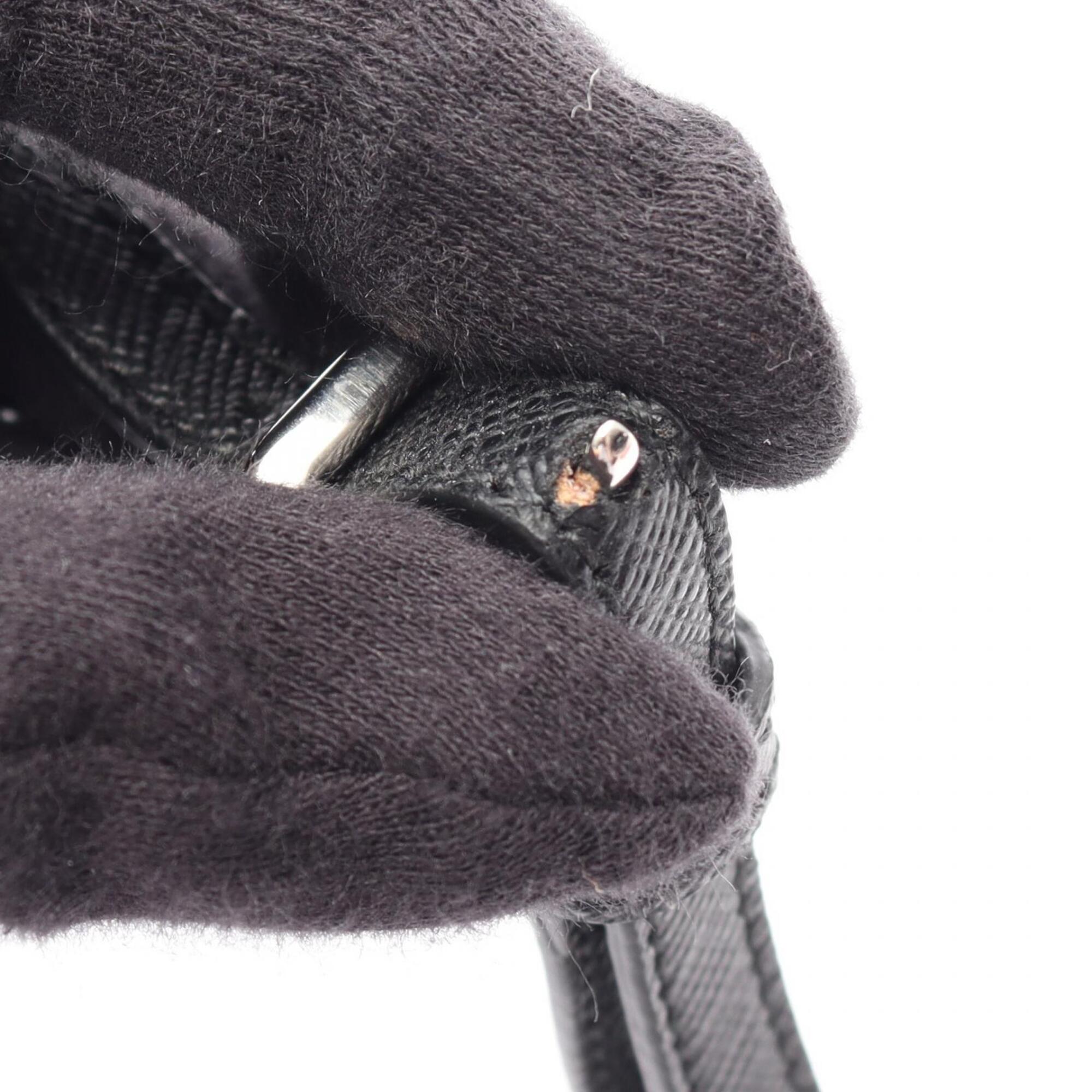 Prada Black Nylon Saffiano Triangle Handbag (Pre-Owned)