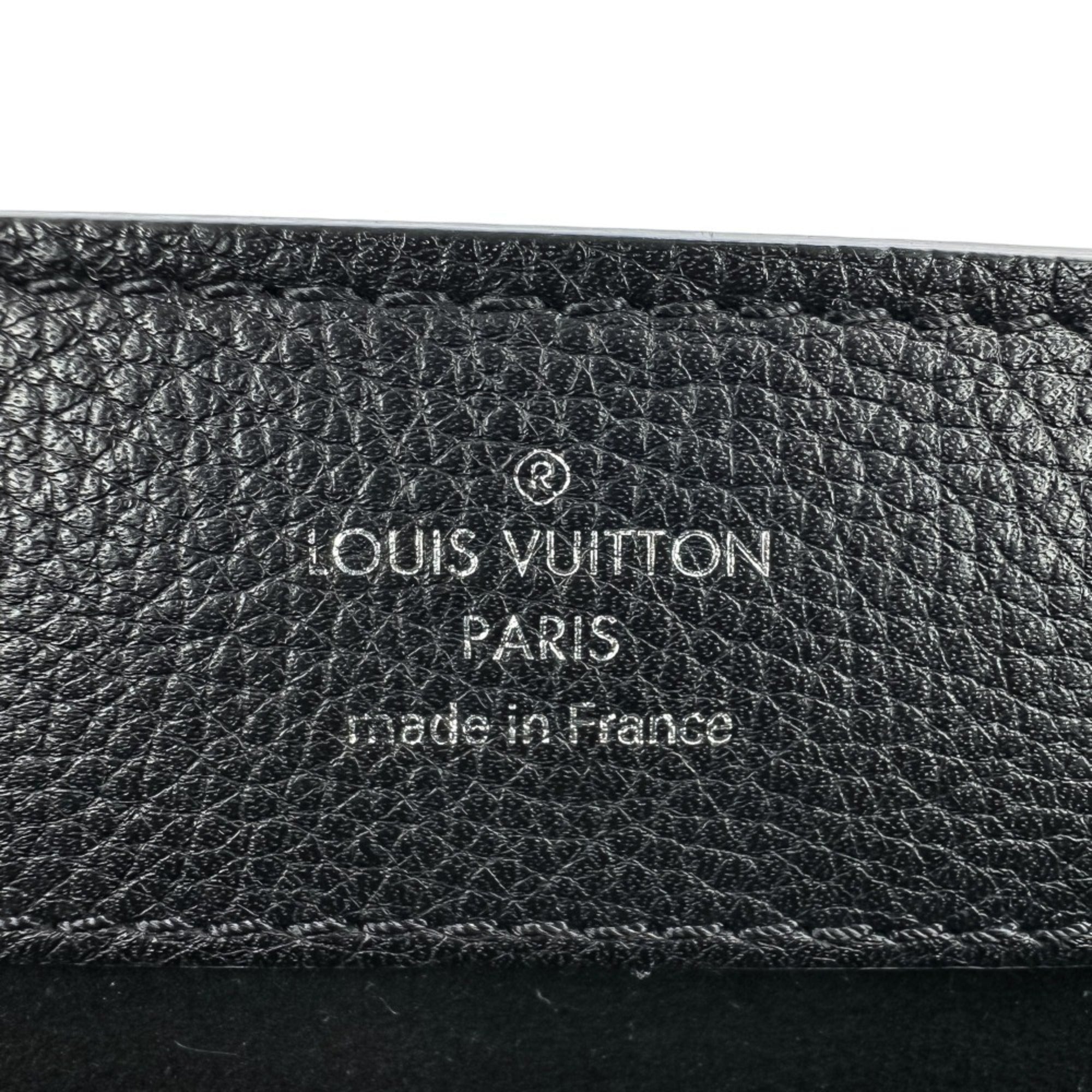 Louis Vuitton Black Leather Handbag Shoulder Bag (Pre-Owned)