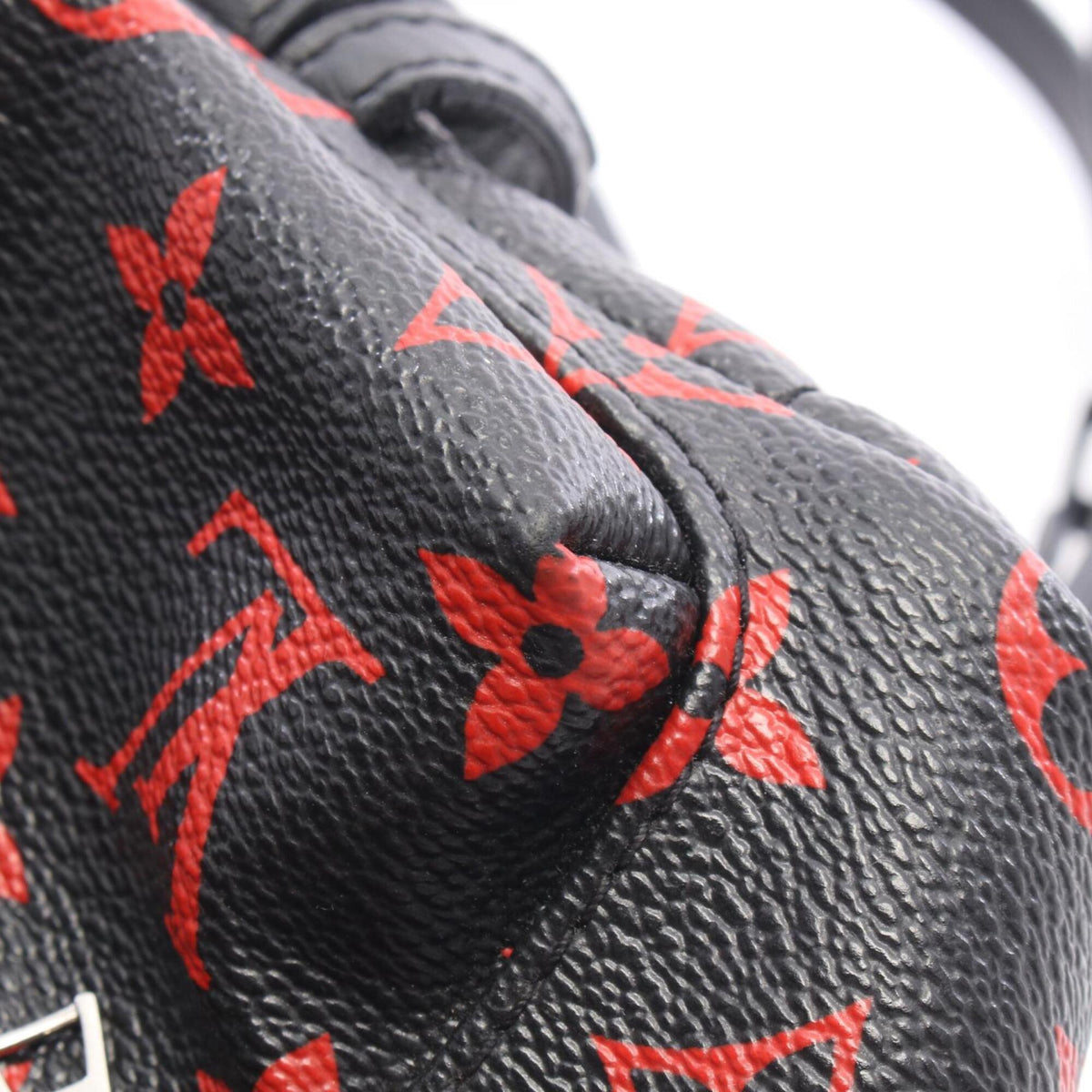 Louis Vuitton Black Red Color Coated Canvas Pvc Leather Backpack Handbag (Pre-Owned)