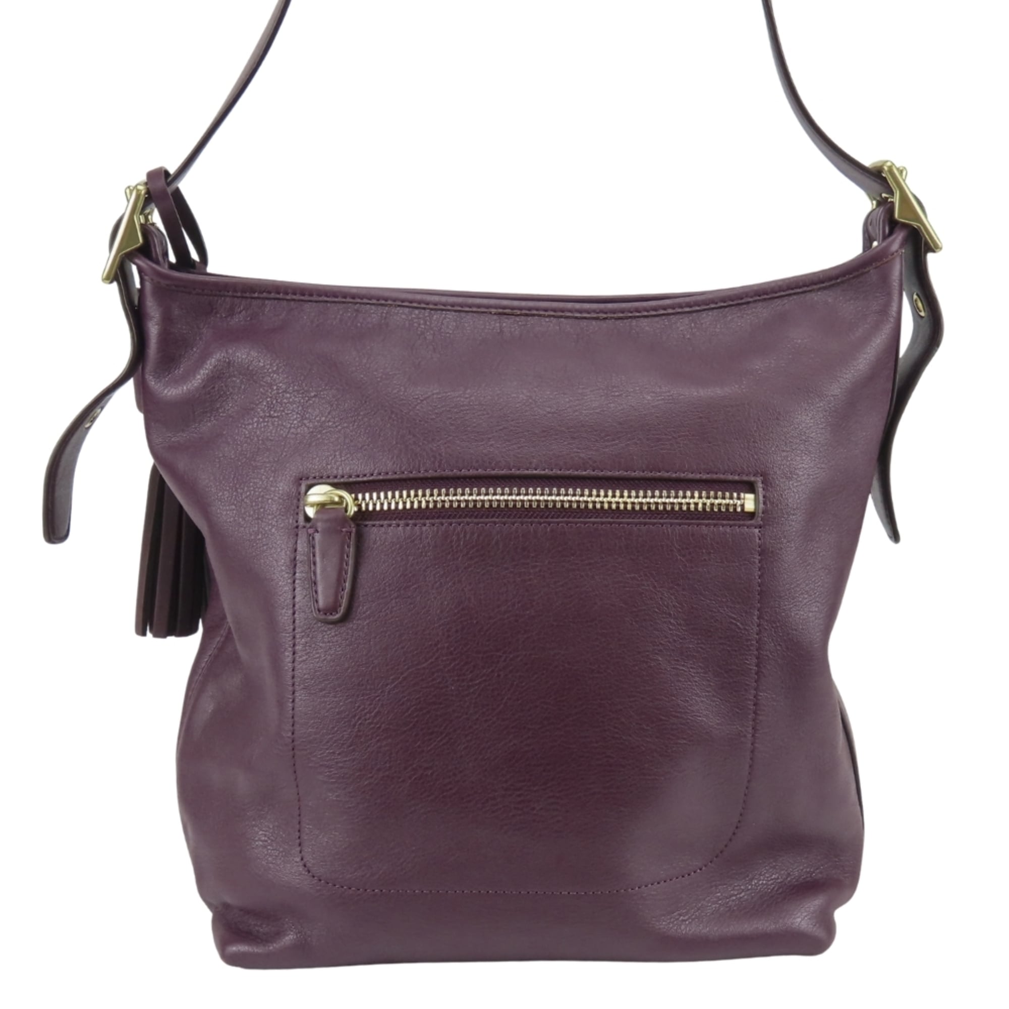 Coach Dark Purple Leather Shoulder Bag (Pre-Owned)