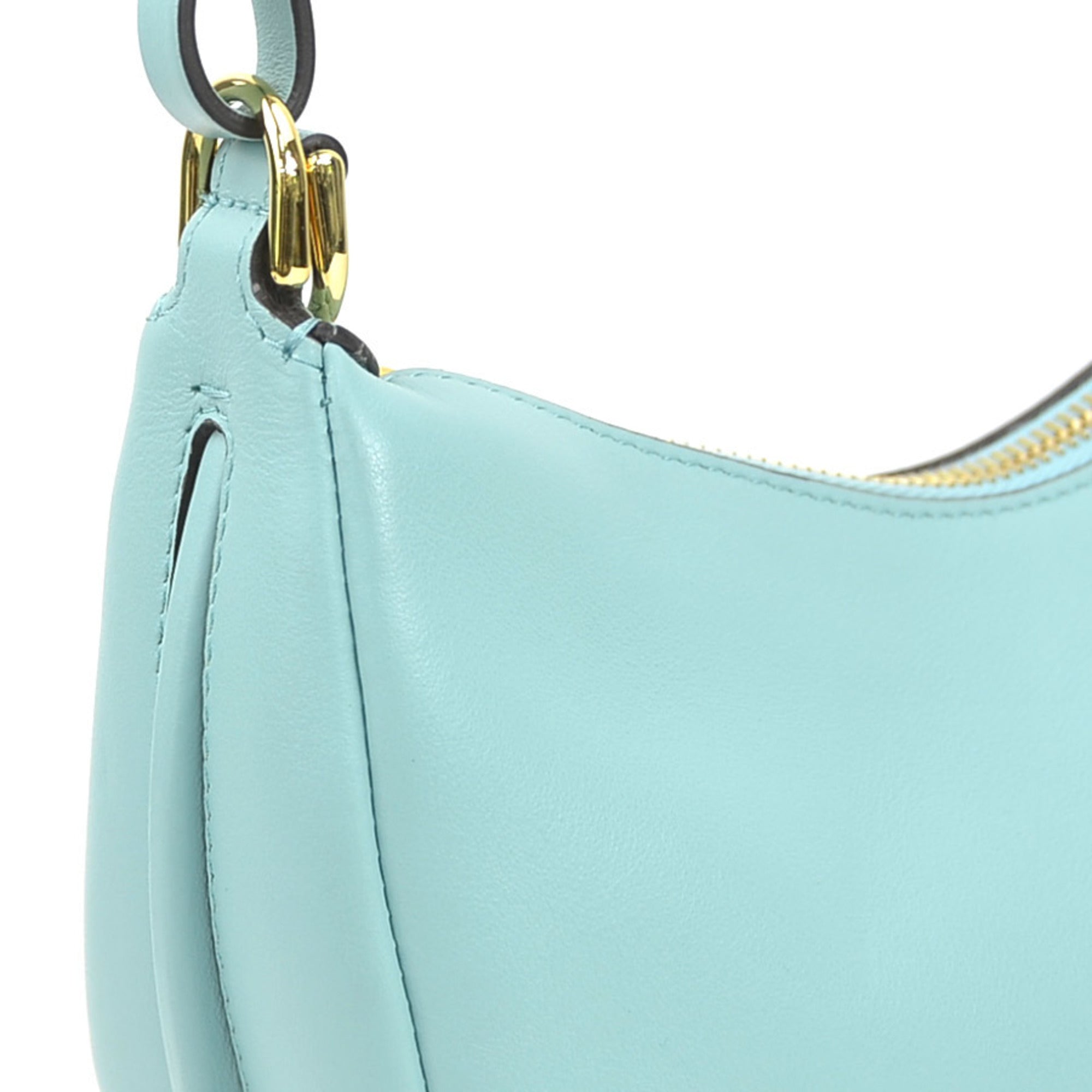 Fendi Light Blue Leather Shoulder Bag (Pre-Owned)