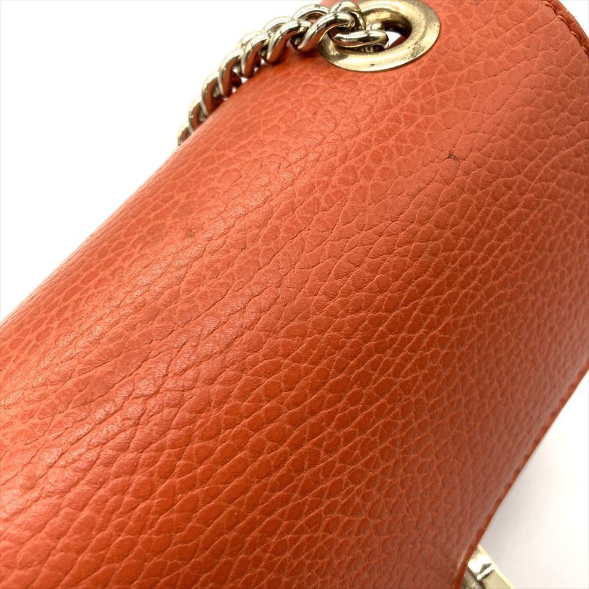 Gucci Orange Leather Shoulder Bag (Pre-Owned)