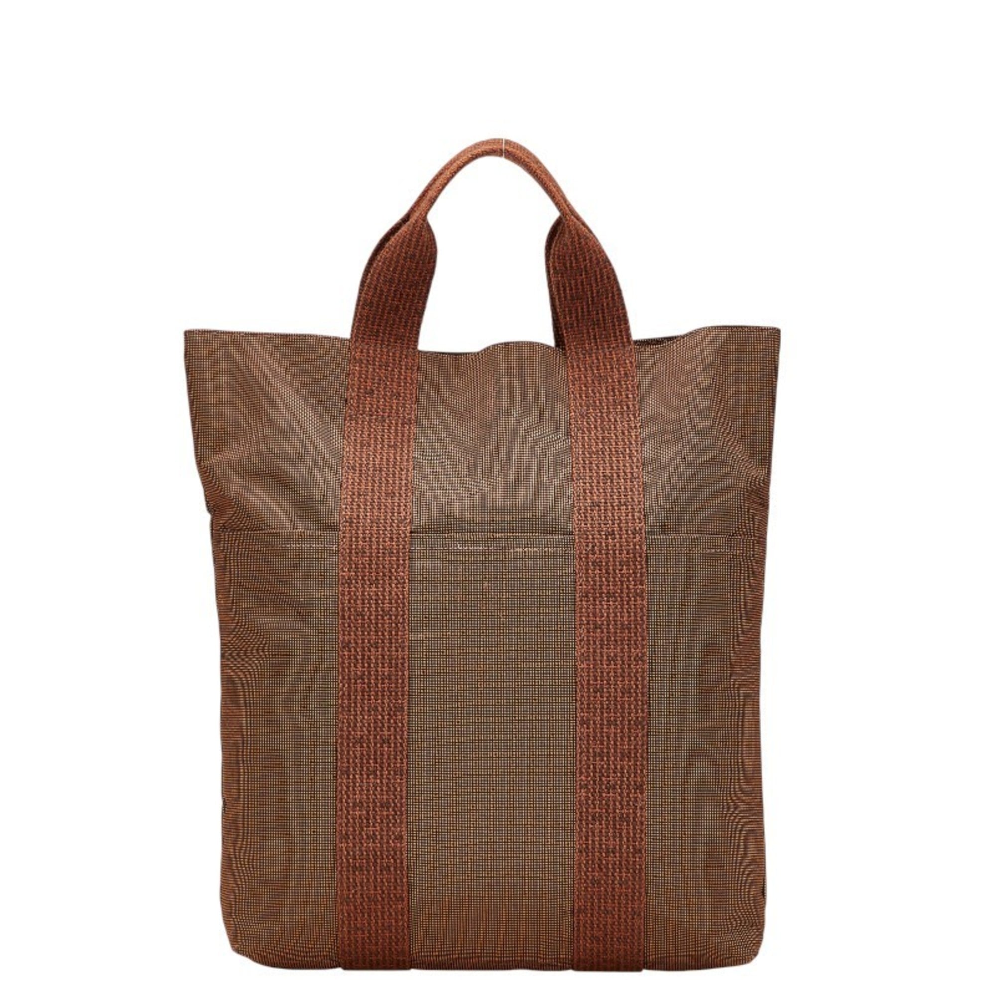 Hermes Her Line Brown Canvas Handbag Tote Bag (Pre-Owned)