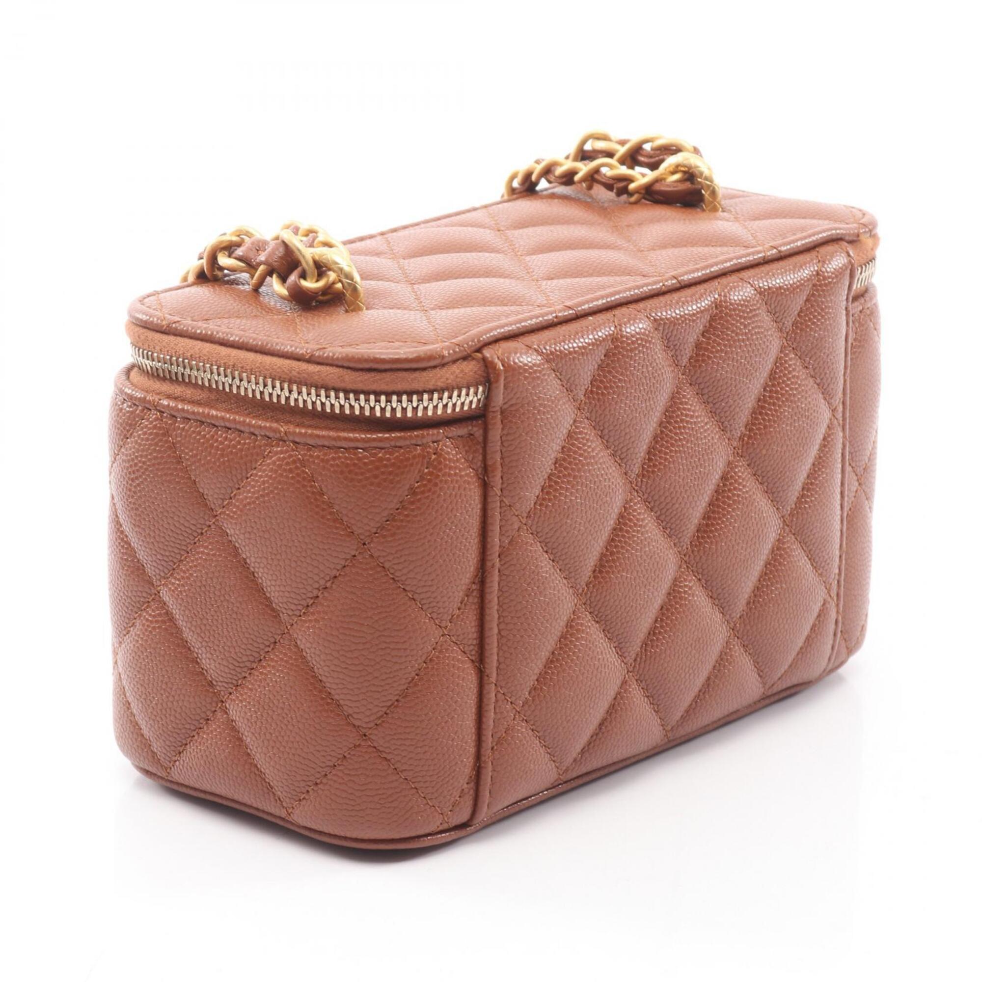 Chanel Matelasse Brown Grained Calfskin Handbag Shoulder Bag (Pre-Owned)
